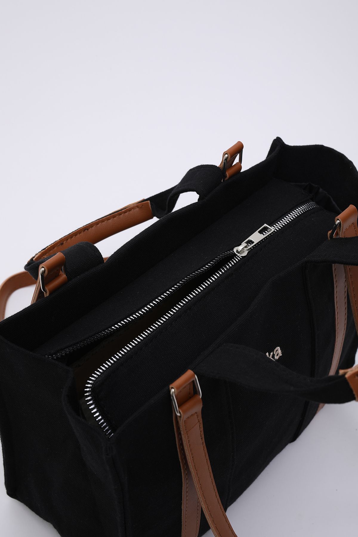 SHAKA-Black Shk170 Canvas, Single Compartment, Inner Pocket, Lined, Hand, Arm and Shoulder Bag with Femuar 7