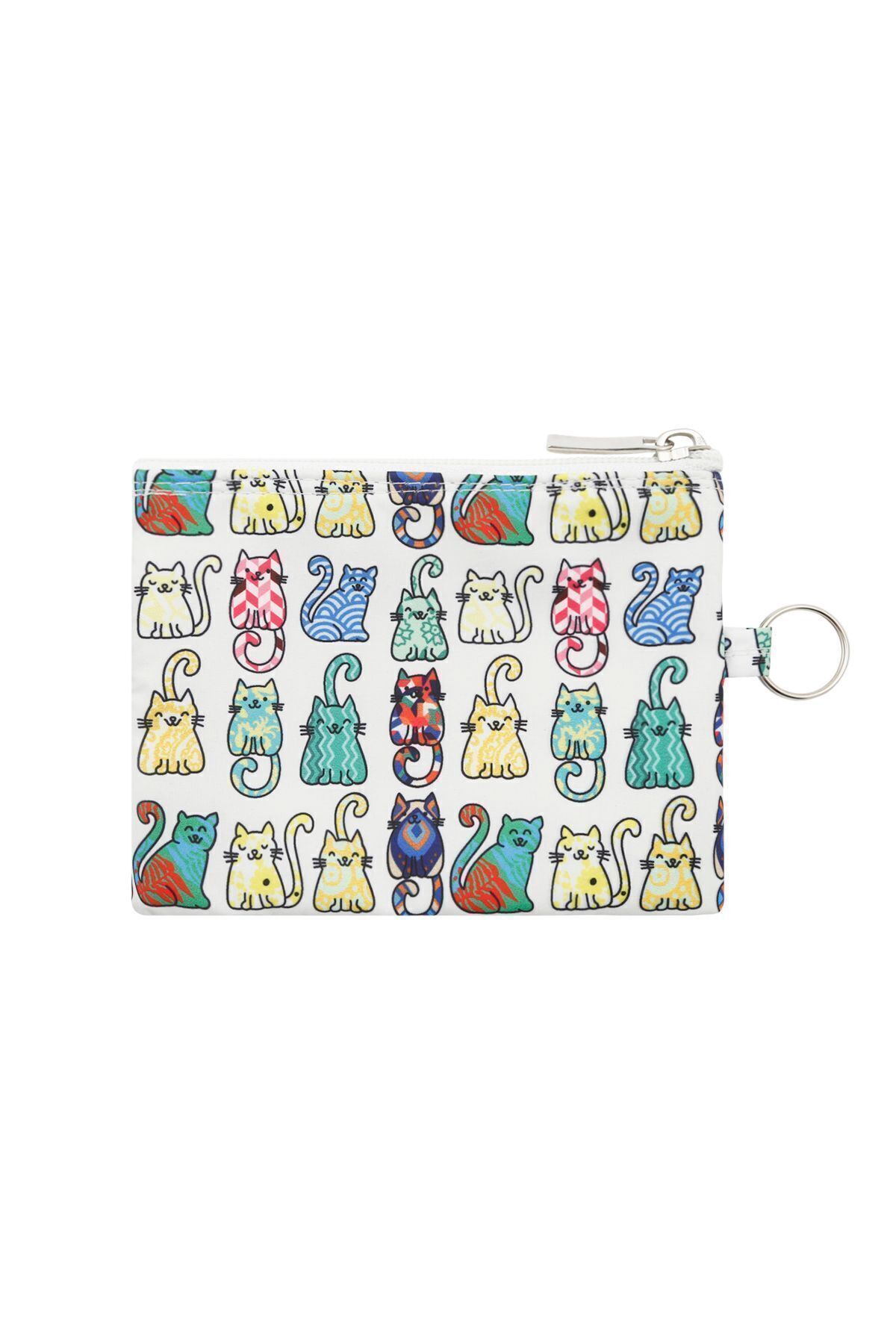 Bakras-Cat Patterned Mini Bag - Bold Paws, with Keychain, 13cmx10cm 1