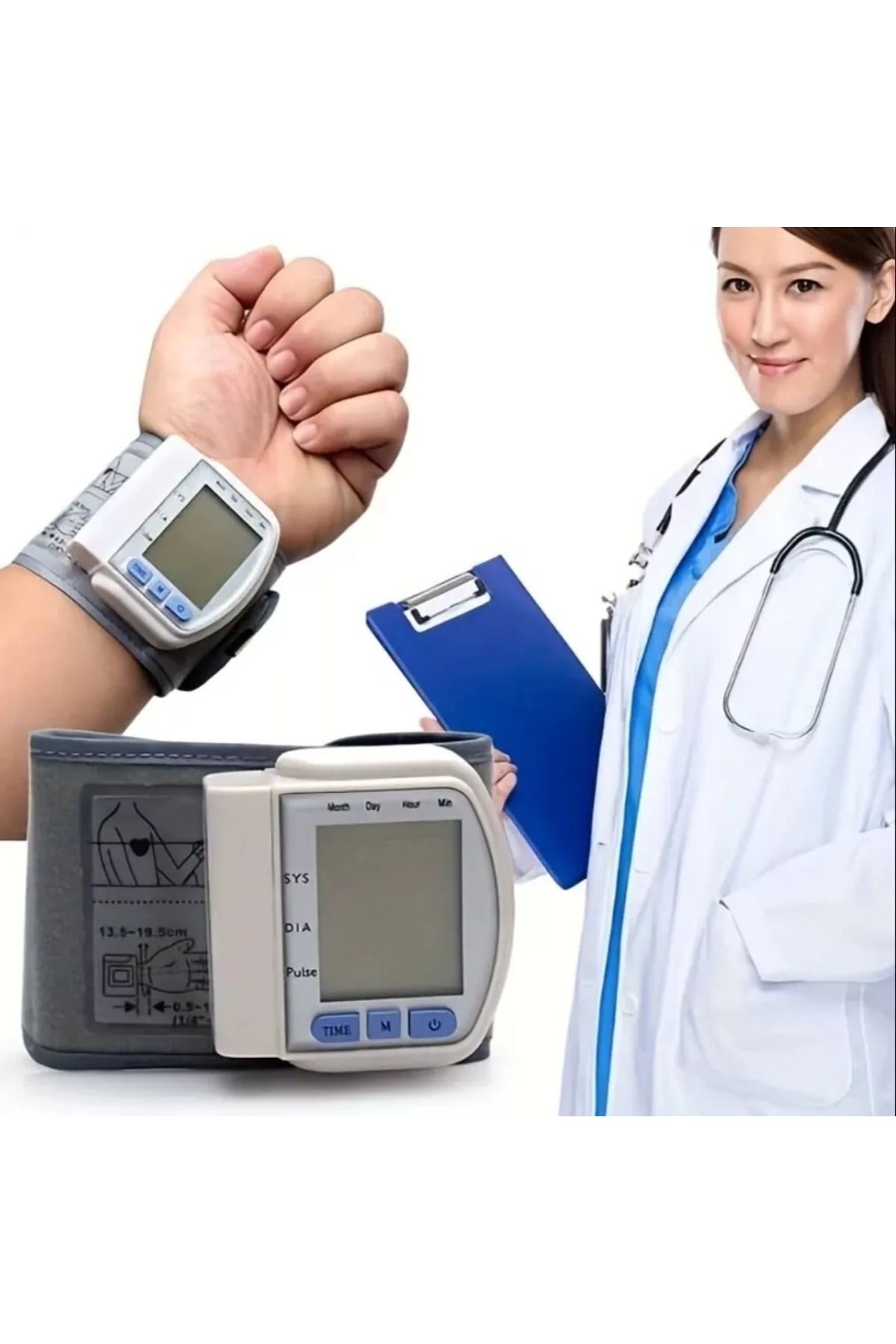 Arabest-CK-102S Digital LCD Automatic Wrist Watch Blood Pressure Monitor Heart Beat Rate Pulse Meter 1