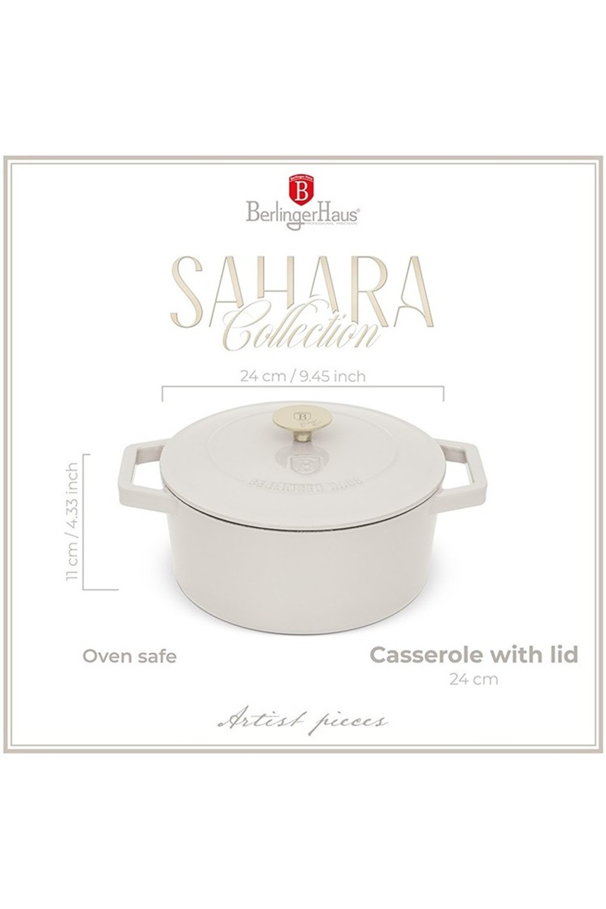 Berlinger-Cast iron baking tray with lid 24 cm Sahara Collection 3