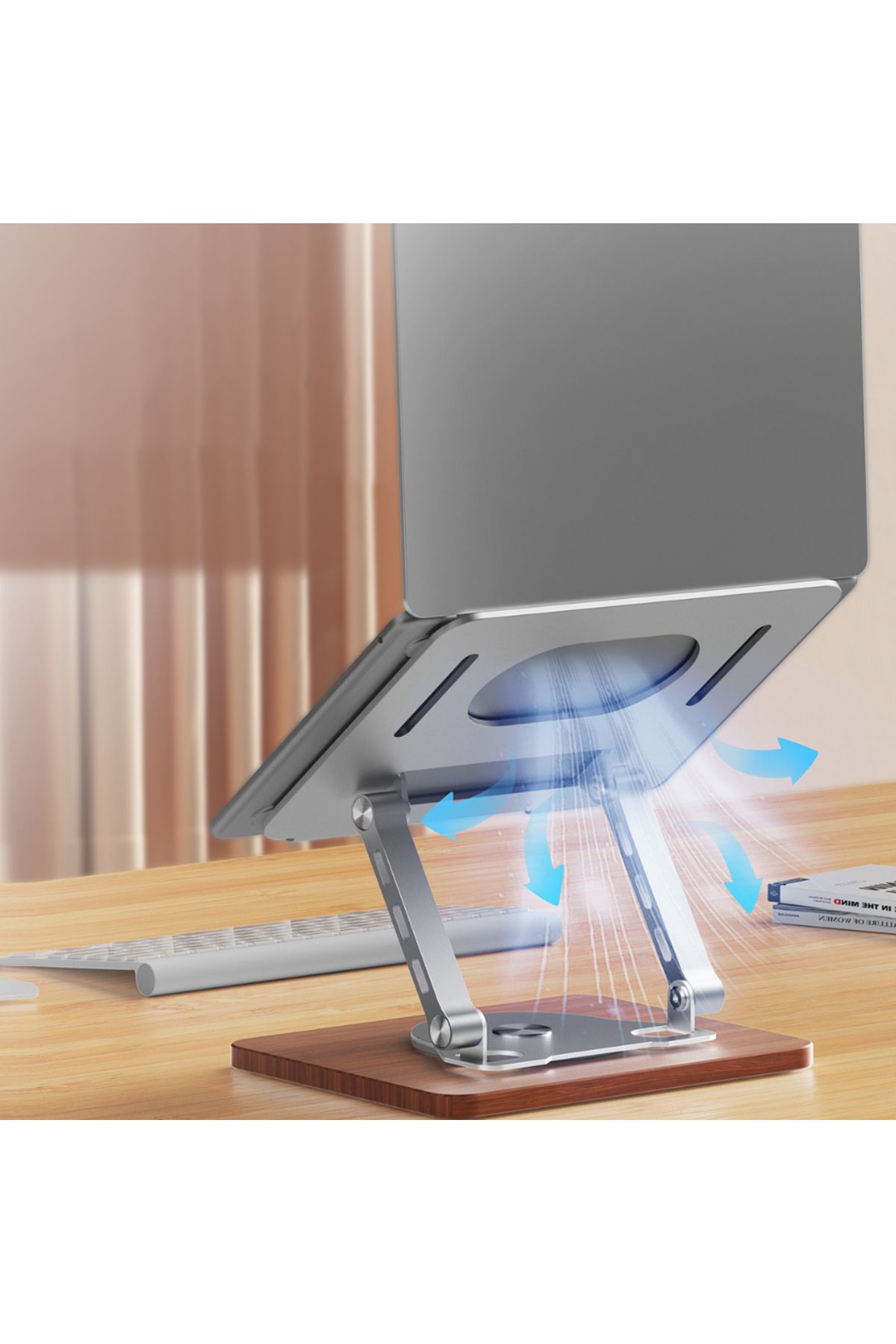 Coverzone-Notebook Compatible Angle Adjustable Stand with Stable Base, Foldable Portable Holder 1062m 3