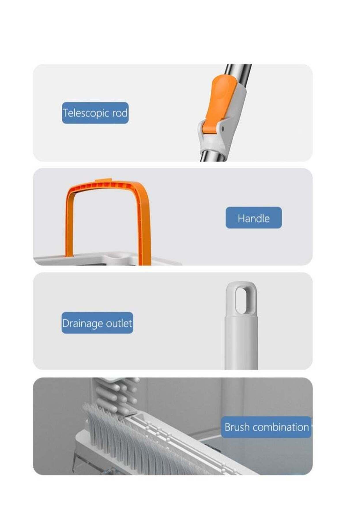 COOYA-مجموعة ممسحة دوارة، رأس الممسحة يدور 180 درجة، مع دلو، رطب وجاف، مناسب للأرضيات المبلطة 7