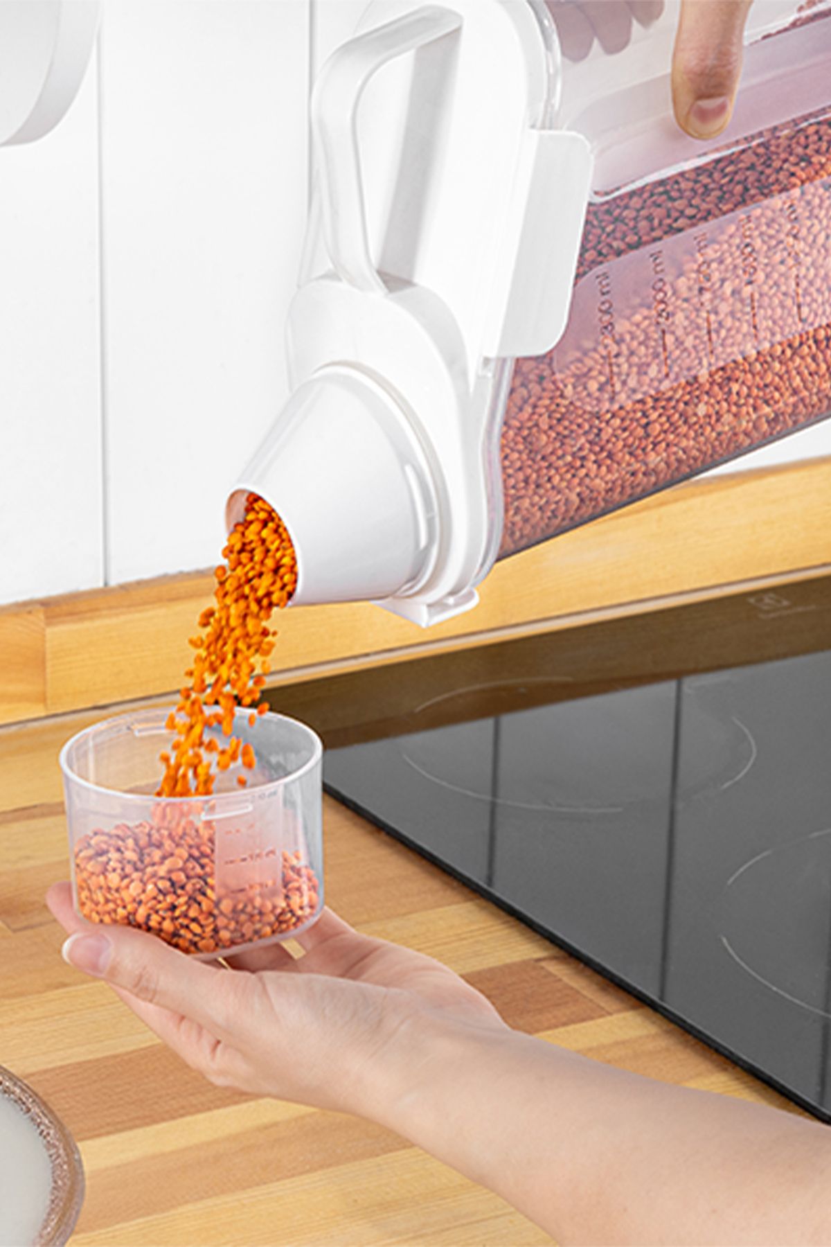 Siyempi-2300ml Set of 4 Unbreakable Food Storage Containers Leakproof Double Seal Large Chamber Lid with Scale 2