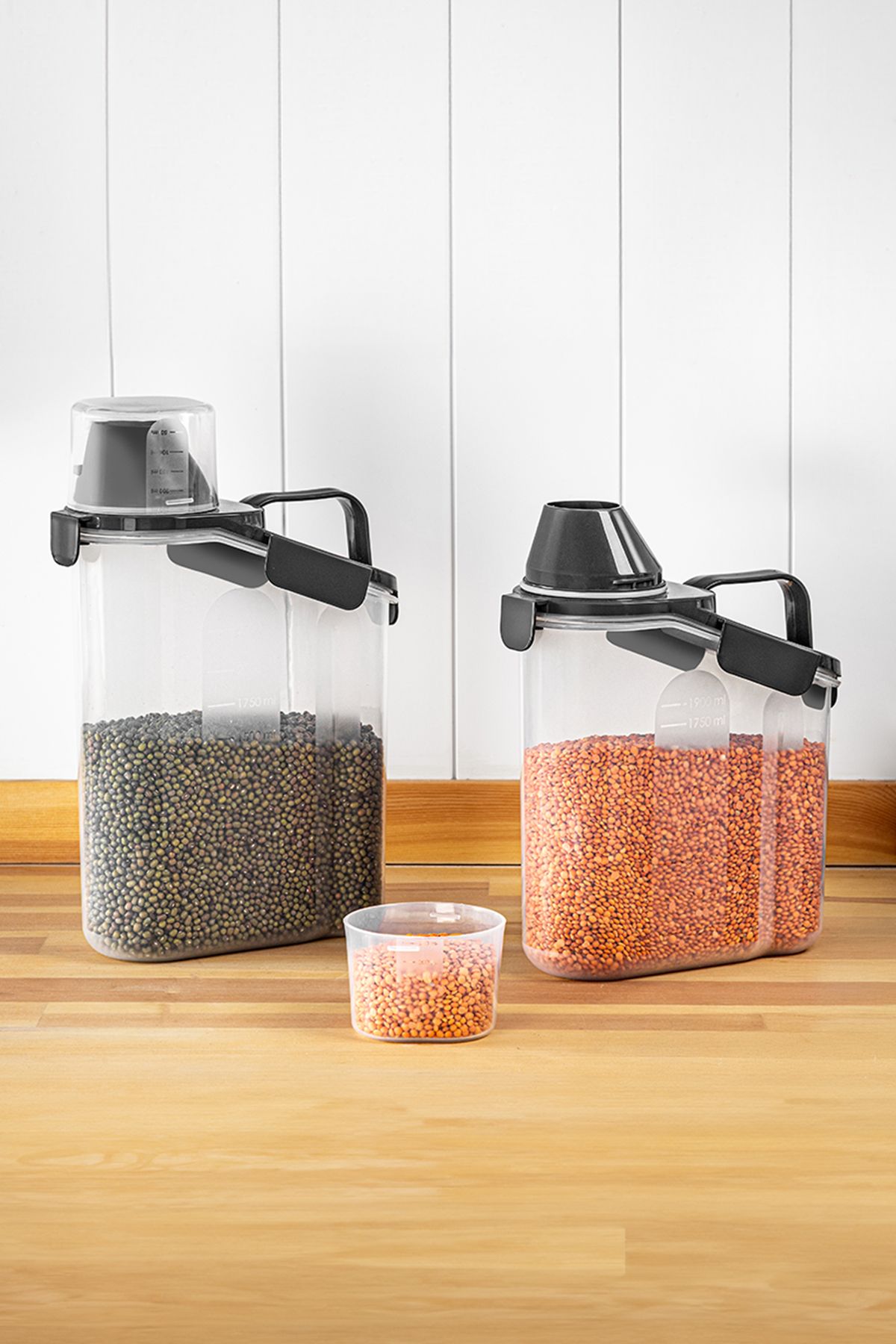 Siyempi-2300ml Set of 4 Unbreakable Food Storage Containers Leakproof Double Seal Large Chamber Lid with Scale 3
