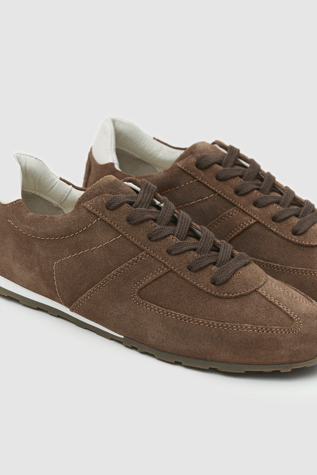 Seniorah-Tan Real Leather Suede Women's Sports Shoes 8