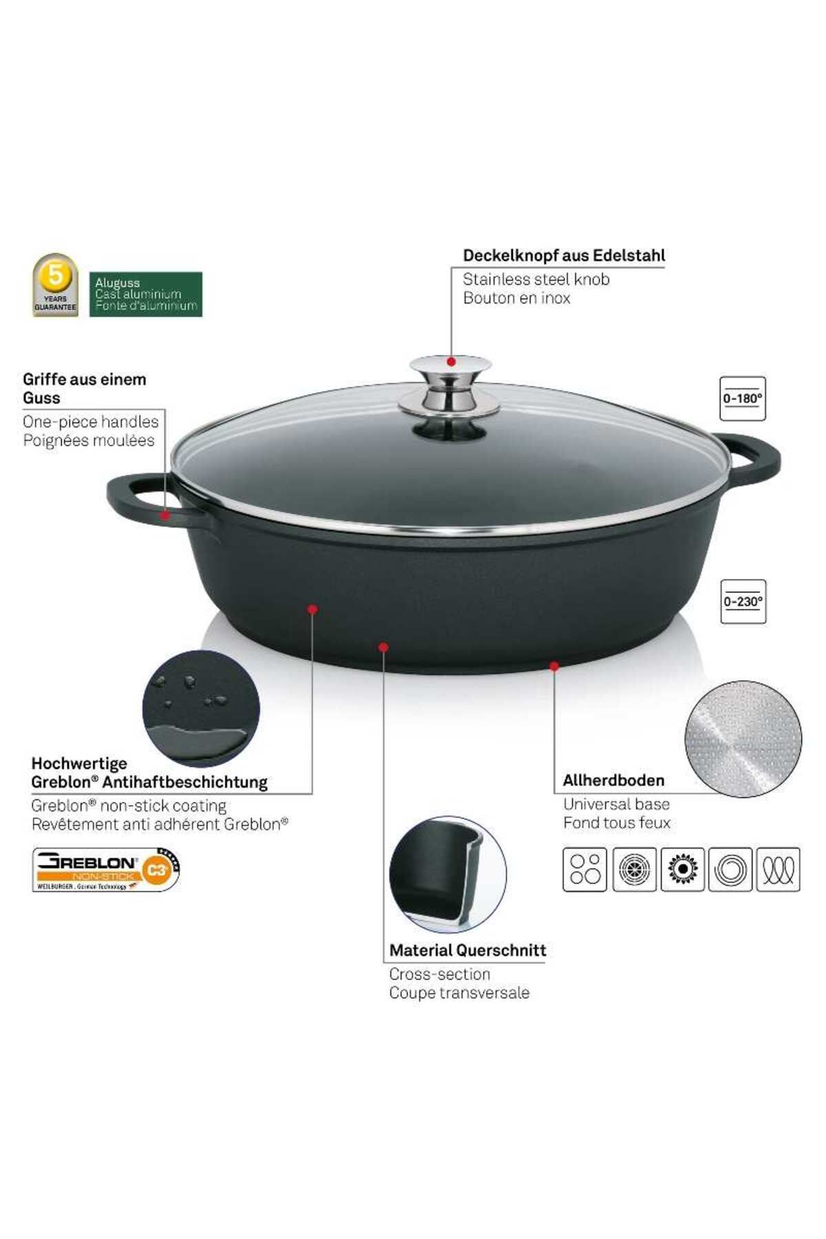 KELA Keck Lang-Round tray with lid 36 cm KERROS 8