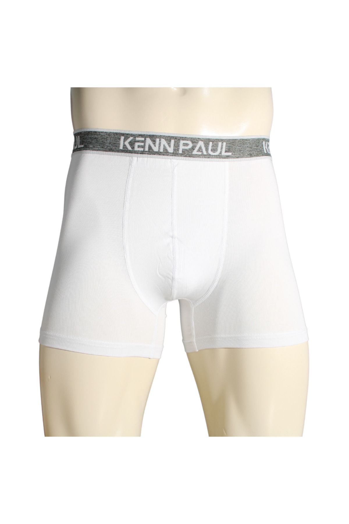 Kennpaul Erkek Beyaz Düz Pamuklu Lüks Boxer -Fitted Yumuşak Dayanıklı