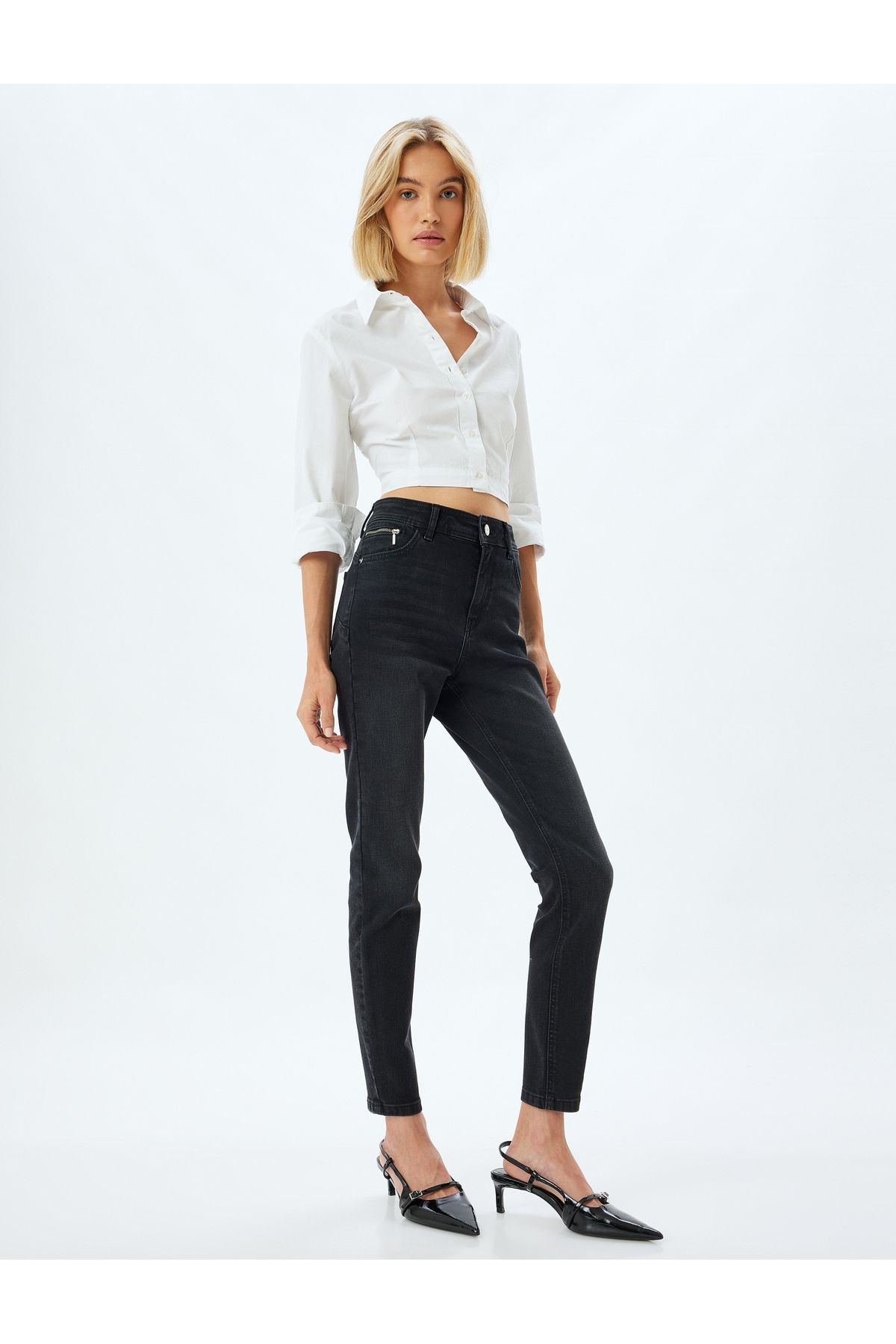 Koton Yeni Sezon Yüksek Bel Kot Pantolon Dar Paça Push Up - Skinny Push Up Fit Jean