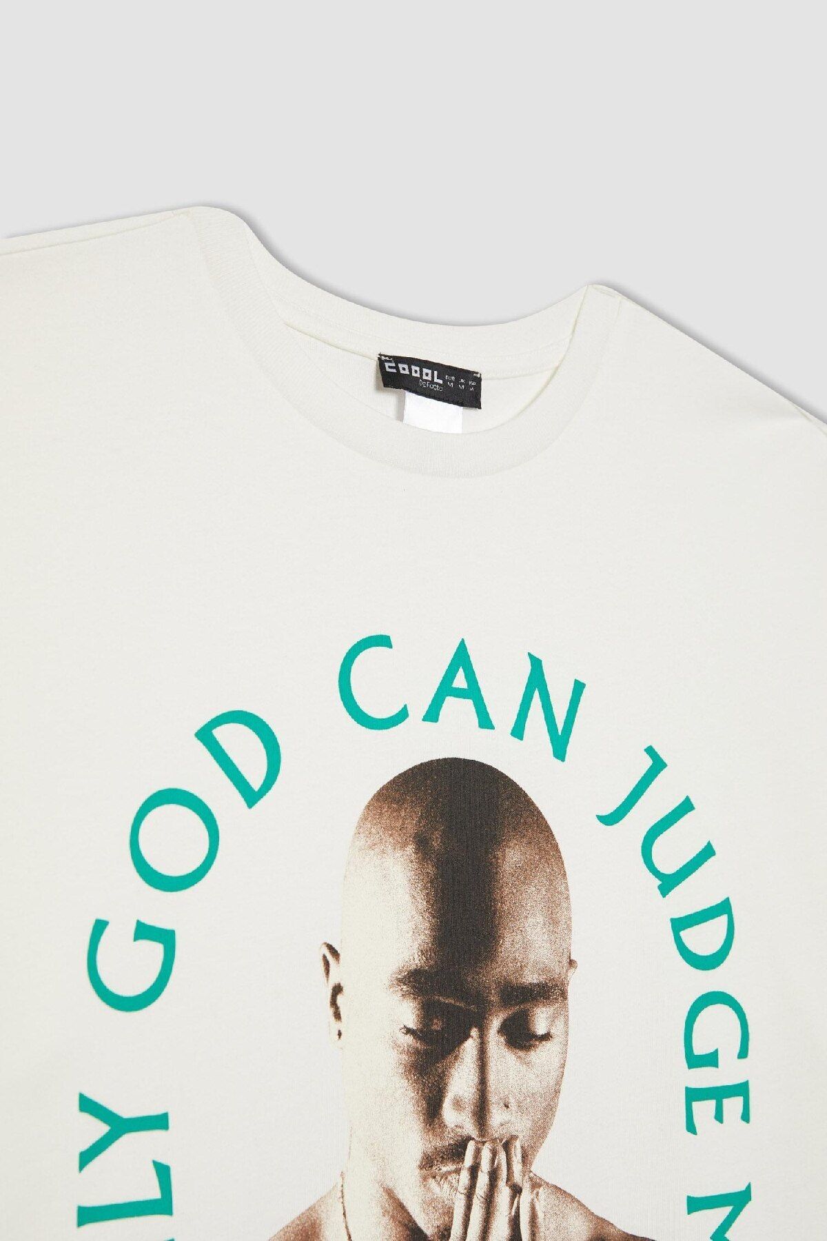 DeFacto-Μπλουζάκι Tupac Shakur Oversize - Crew Neck, κοντό μανίκι, C3802ax24sm 7