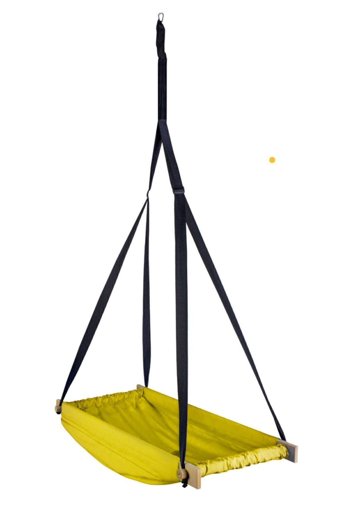 Bundeba Flow Sarı Ahşap Yaylı Zıpzıp Hamak Beşik Hoppala Tavana Asılan Hamak Salıncak Bebek Yatağı fotoğrafı 5 (önizleme)