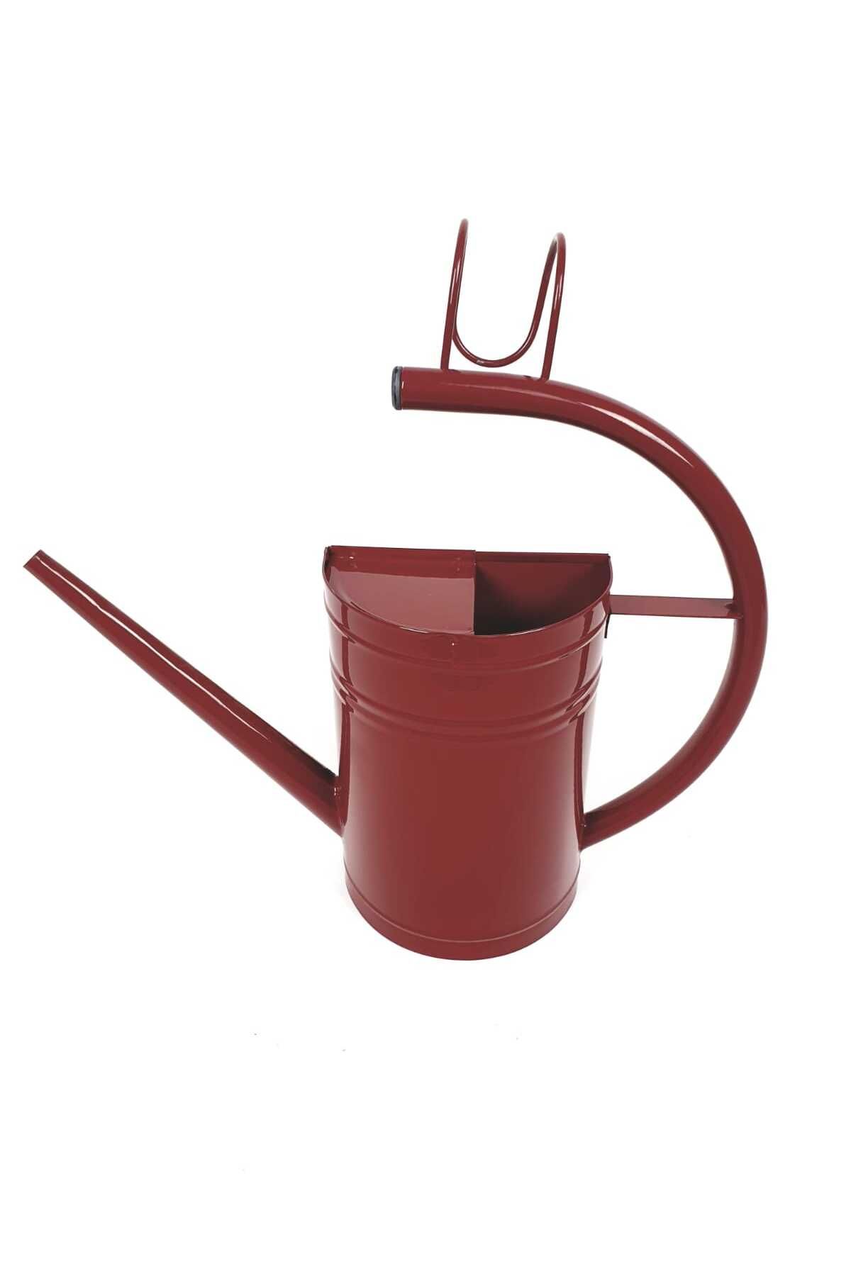 Desen Dekorasyon Çok Amaçlı Askılı Çiçek Sulama Kabı Çiçeklik 1,5 Litre Kırmızı