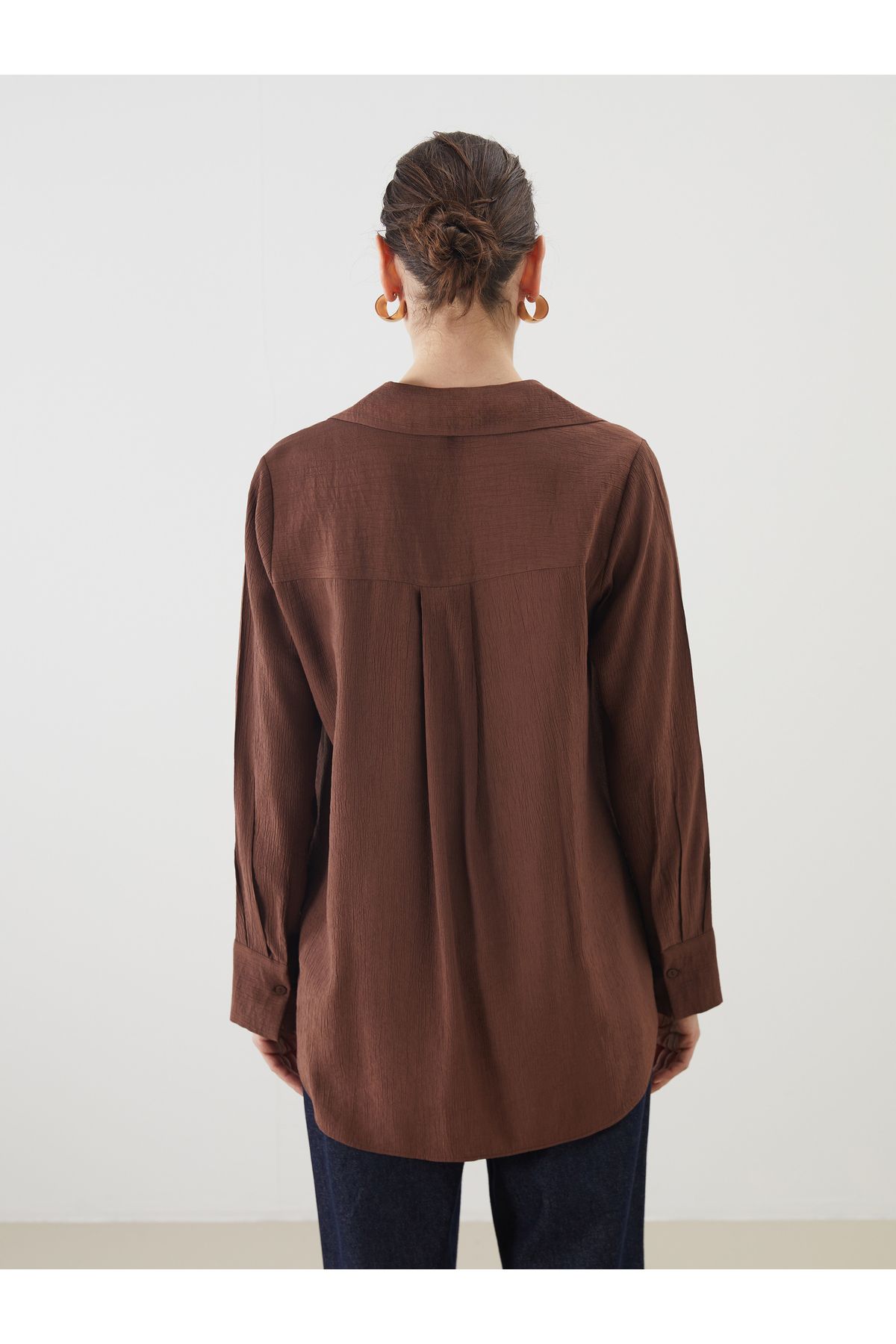 LC Waikiki-Textured Crinkle Women's Shirt 4