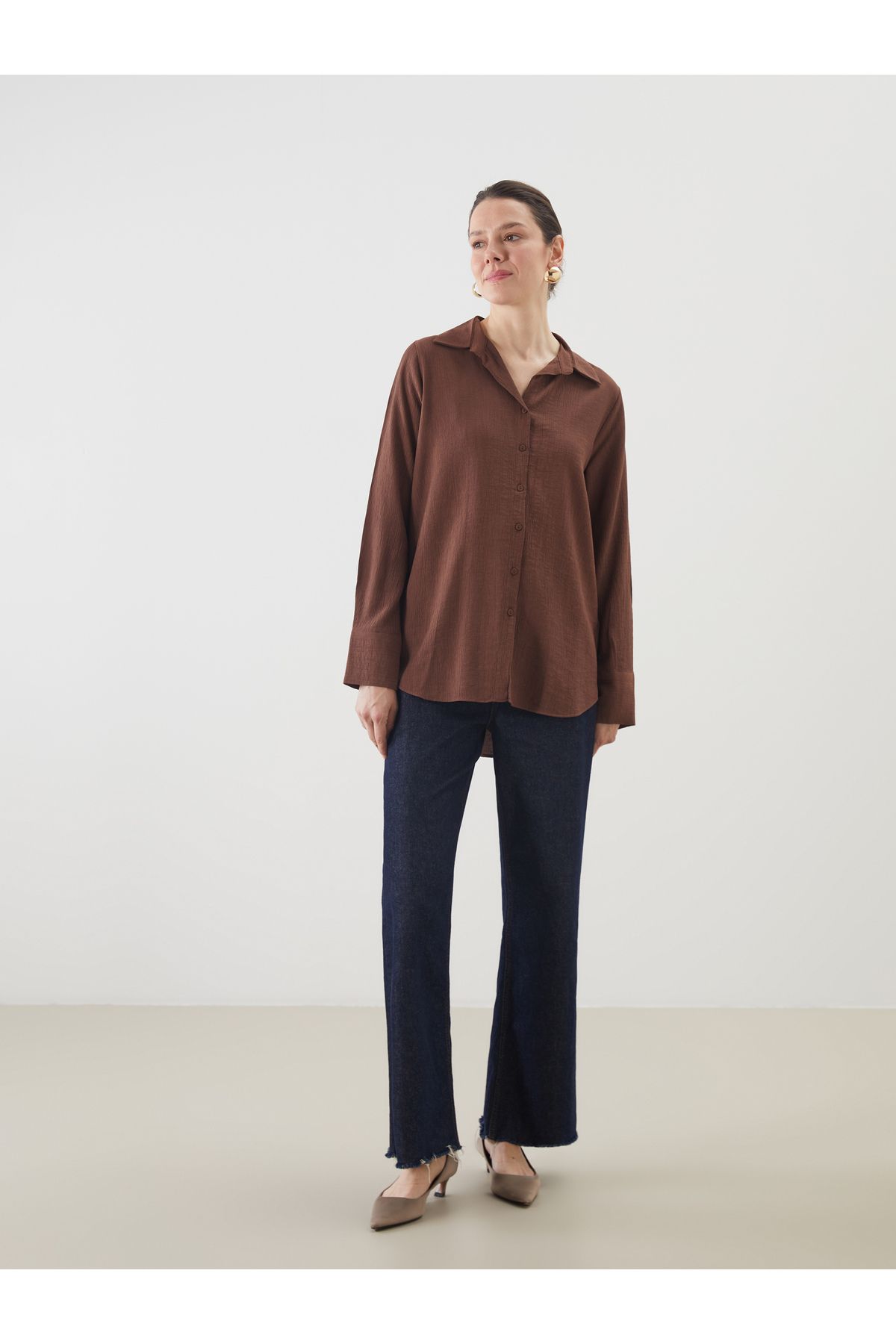 LC Waikiki-Textured Crinkle Women's Shirt 2