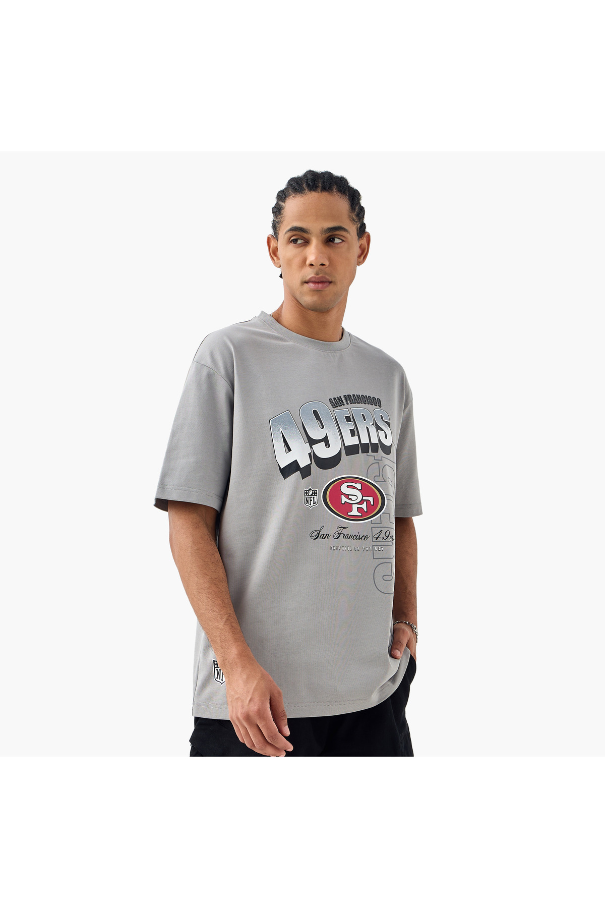 SP Characters-San Francisco 49ers Print Crew Neck T-shirt with Short Sleeves 1
