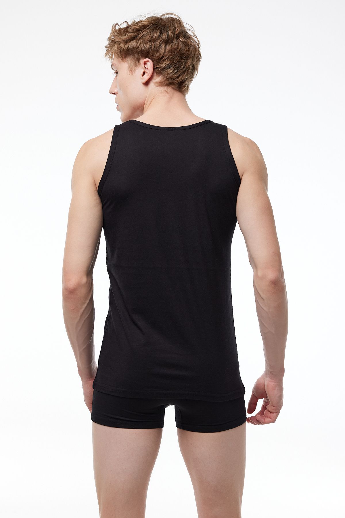Malabadi-Ανδρικό μαύρο 2 πακέτο Modal Summer Coolness Singlet 082 4