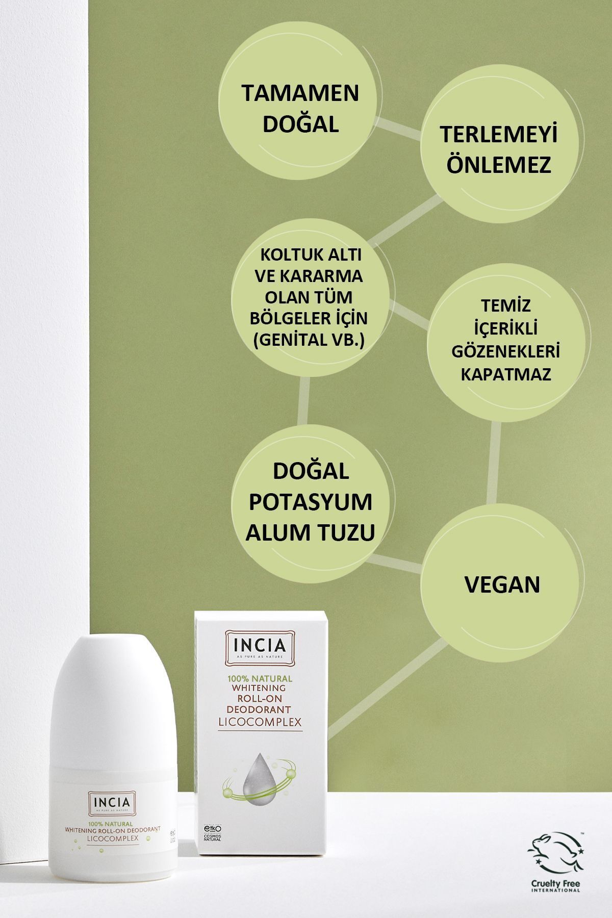 Incia-50 ml Deodorant Roll on de albire 100% natural - Anti-transpirație Miros, fără pete 5