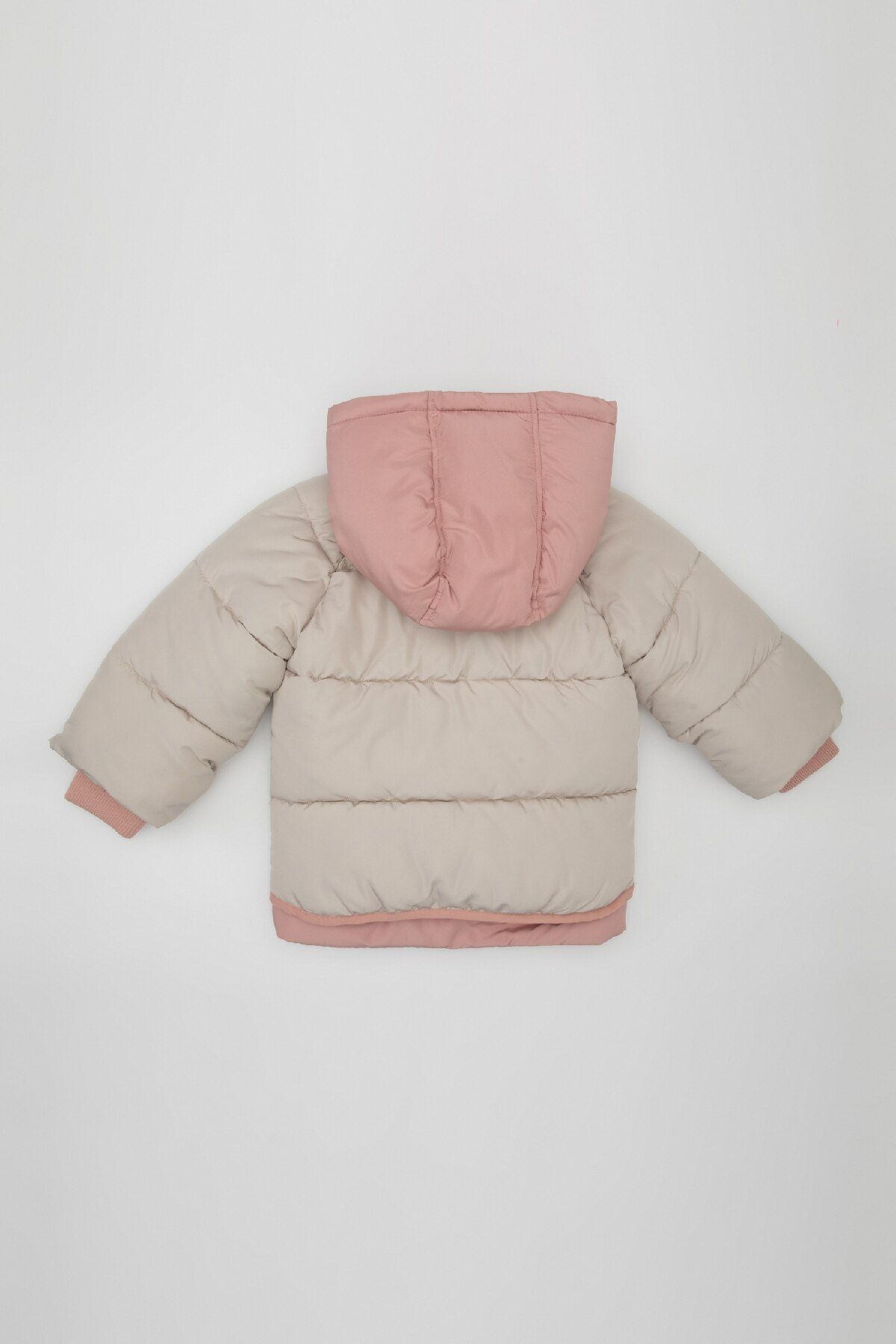 DeFacto-Wasserabweisender Puffermantel mit gerippten Ärmeln und Kapuze für Babys – C5312a524au 5