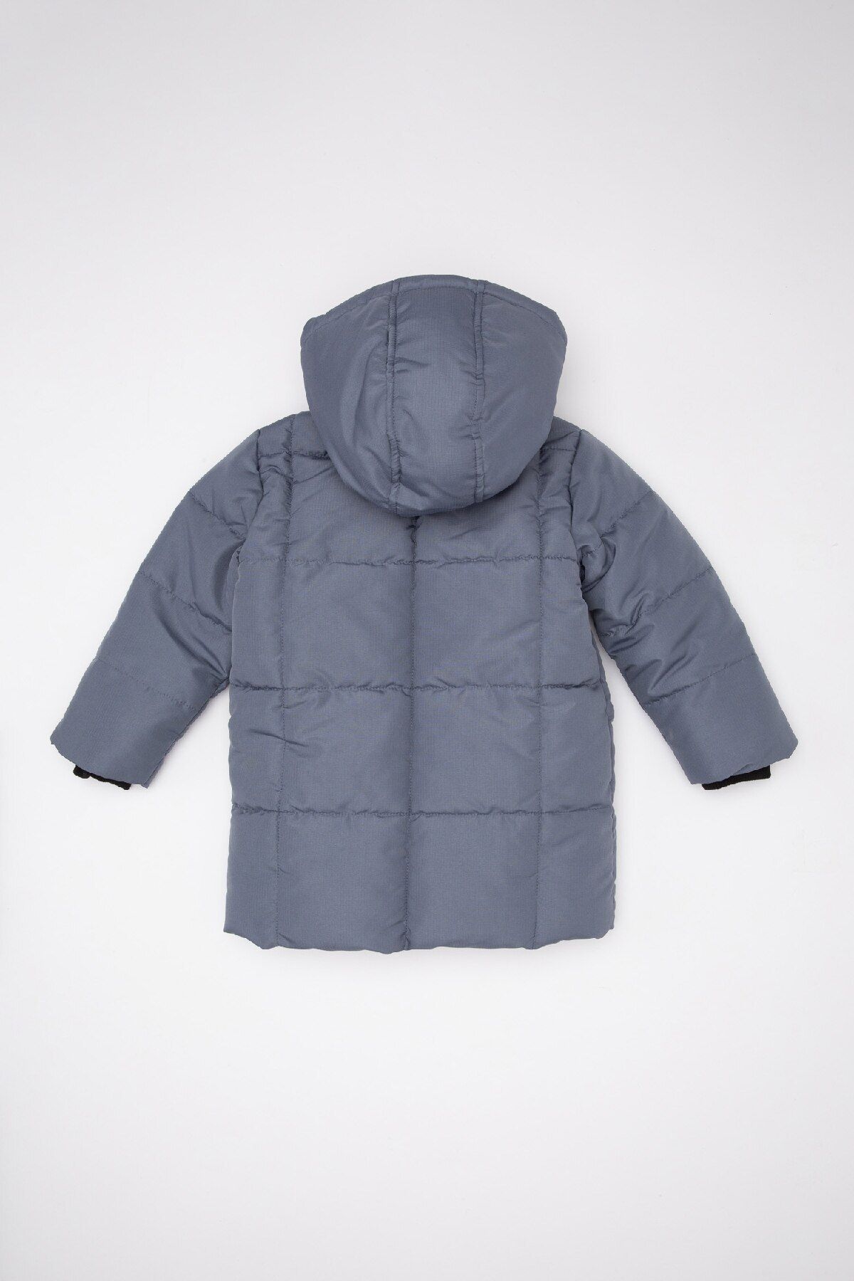 DeFacto-Wasserabweisender Fleece-Mantel mit gerippten Ärmeln und Kapuze für Babys – C5324a524cw 4