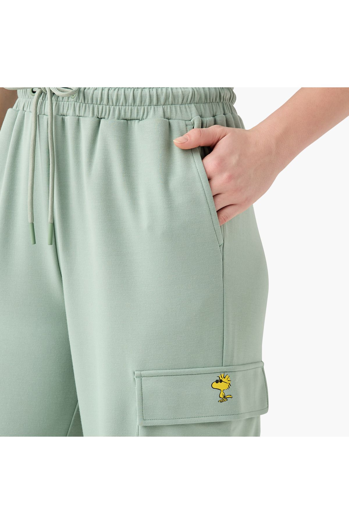 SP Characters-Snoopy Print Cargo Jog Pants with Drawstring Closure 4