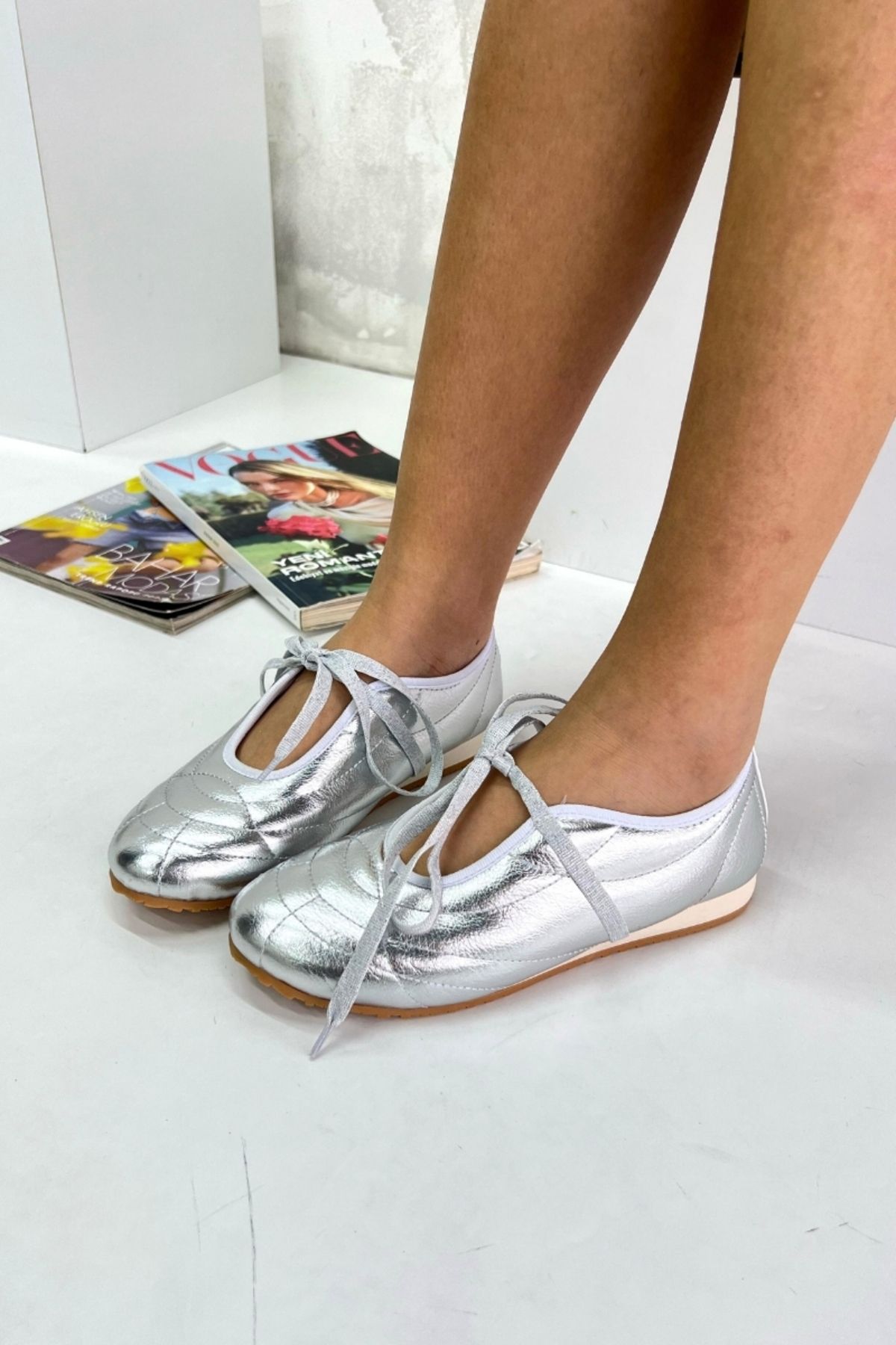 inizio-Silver Ballerina Women's Sports Shoes Ds064 4