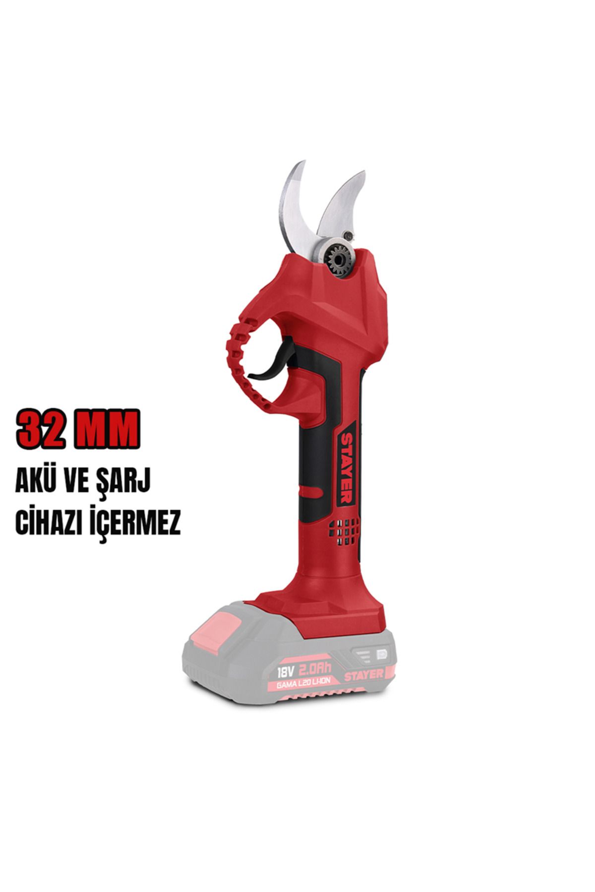 STAYER BP32L20 Kömürsüz Akülü Bağ Makası 18V Li-ion 2.0Ah/6.0Ah (Akü ve Şarj Aleti Hariç)