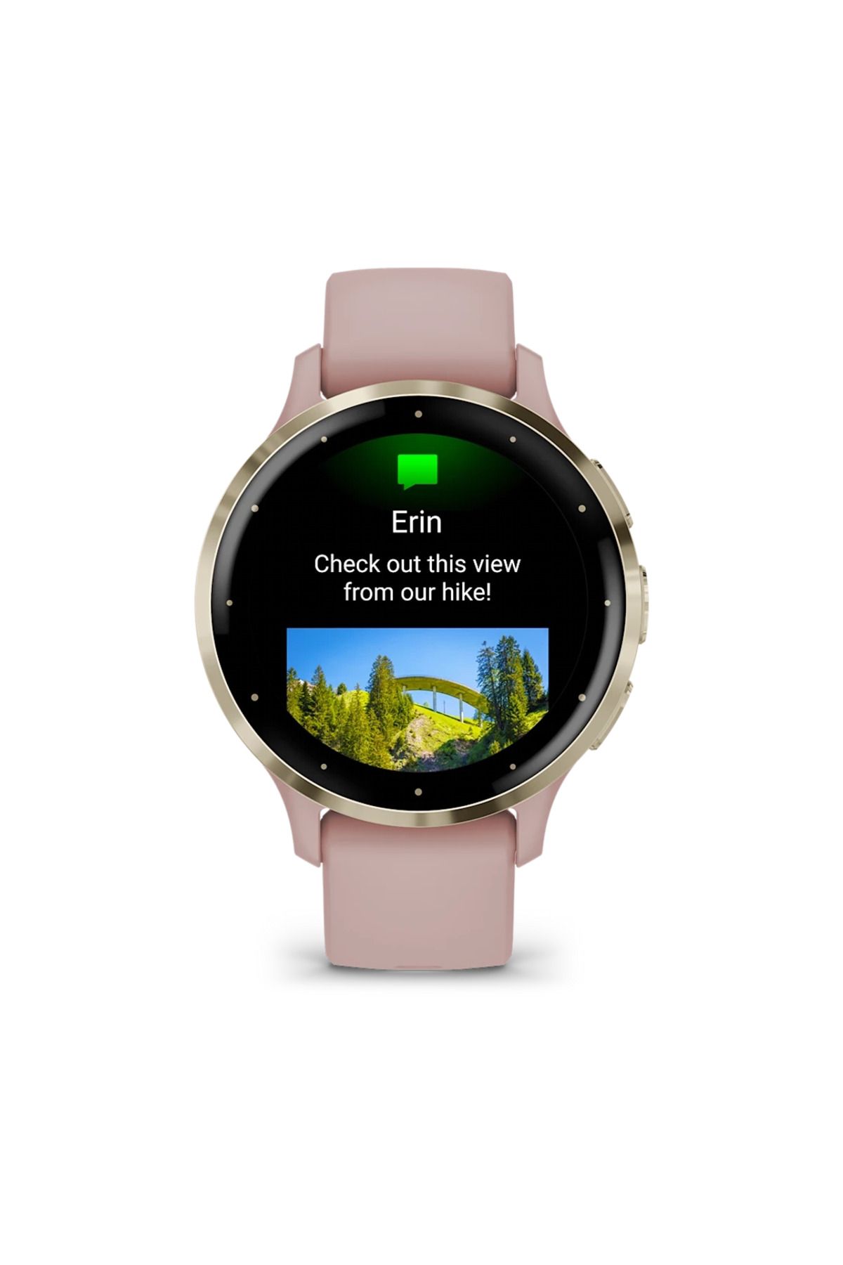 Garmin-VENU 3S SOFT GOLD STAINLESS STEEL BEZEL WITH DUST ROSE CASE AND SILICONE BAND 4