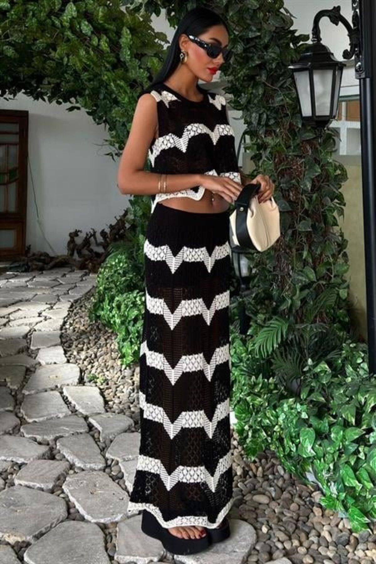 velmorafashion Shayna Ajurlu Crop Takım 9825