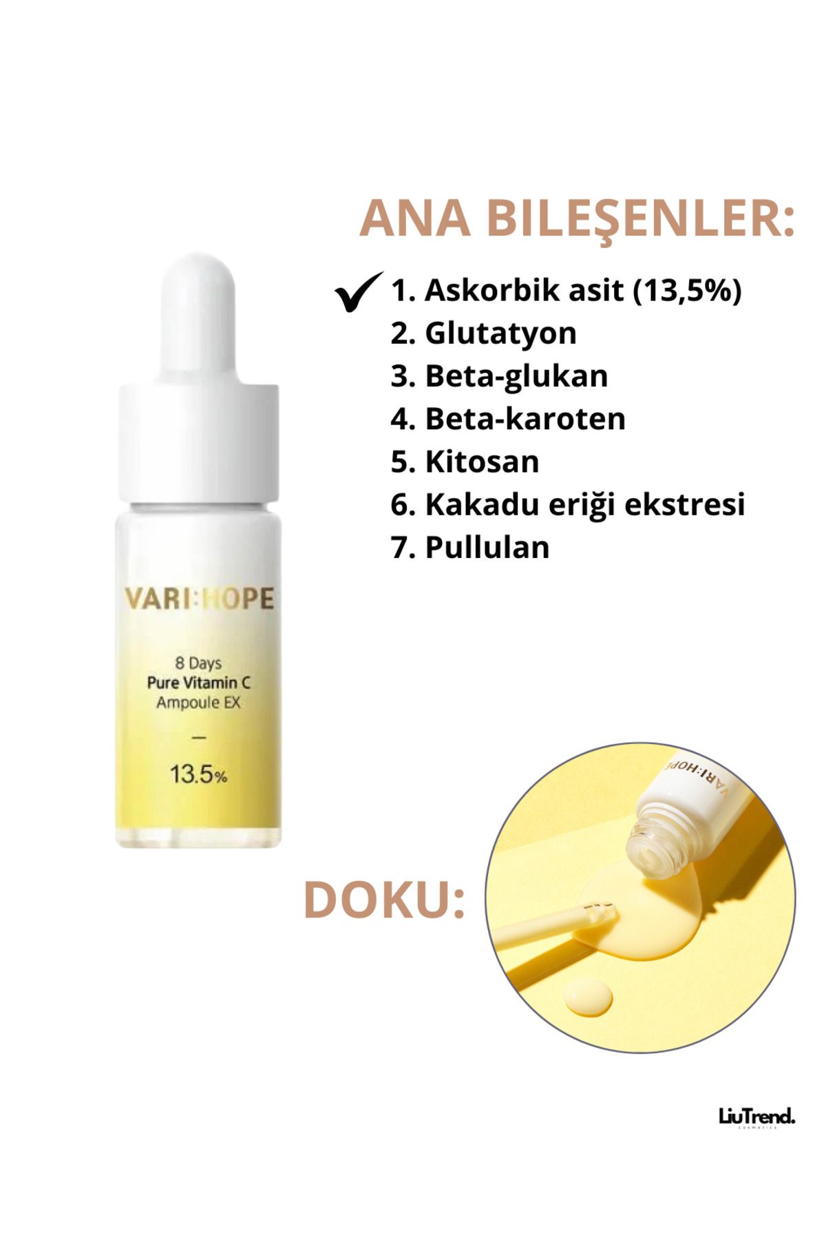VARI HOPE-8 Days Pure Vitamin C Ampoule 15 ml Active Ampoule with Vitamin C Against Pigmentation 2