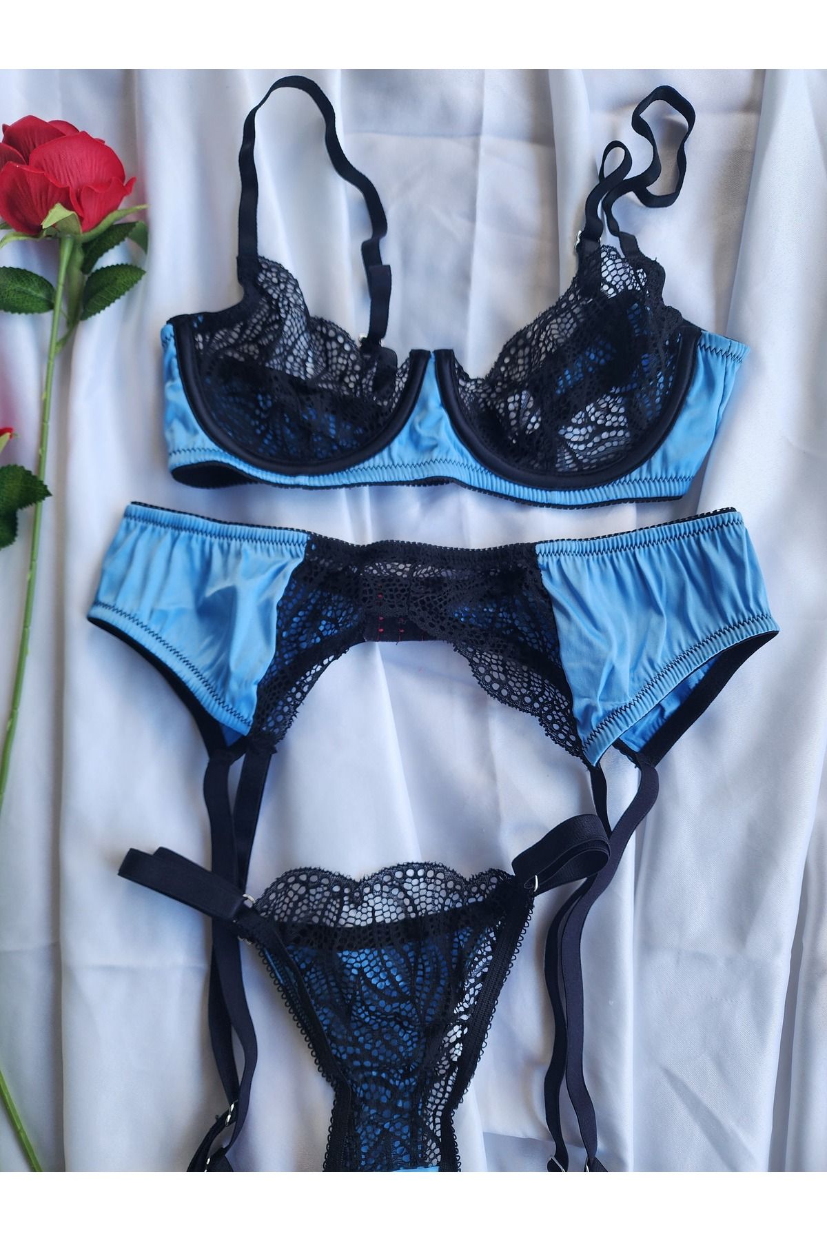 G&H UNDERWEAR-Blue Garter Suit 3