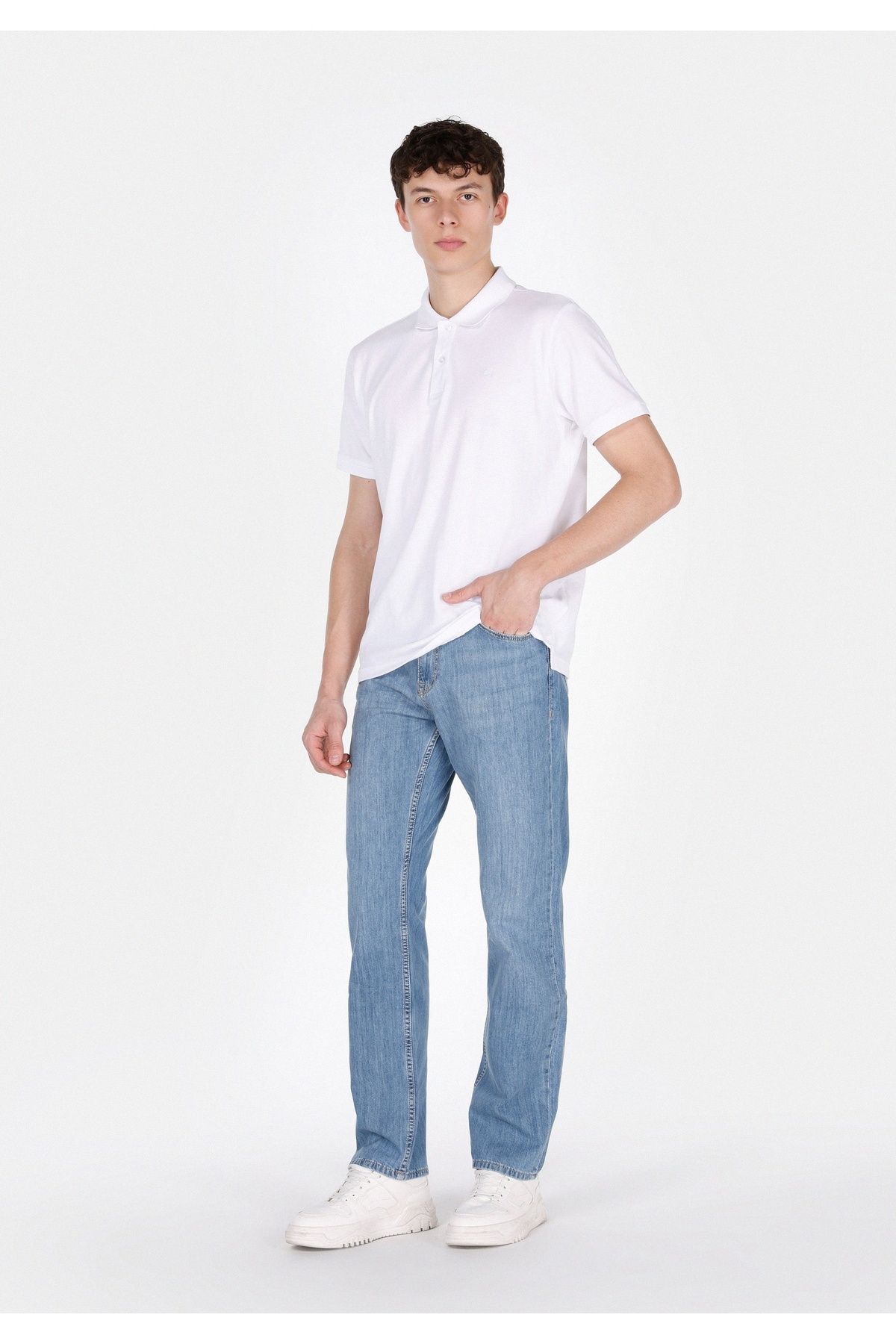 کالینز شلوار جین آبی مردانه گشاد و راسته