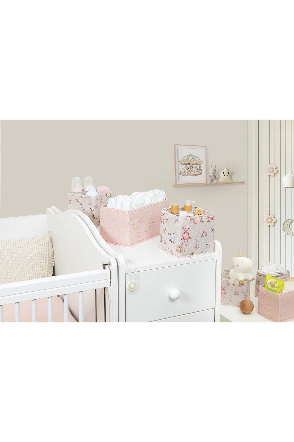 Nemere Baby 3'lü Kullanışlı Çekmece Düzenleyici Çok Amaçlı Organizer Kutu (pembe)