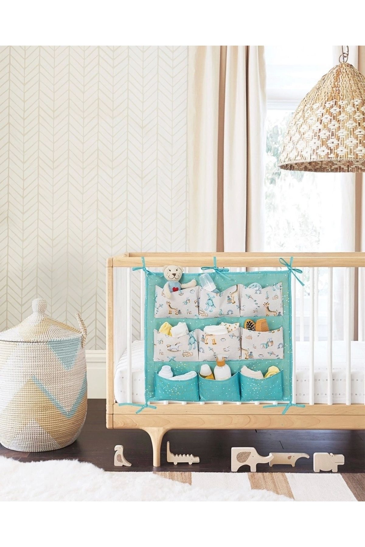 Nemere Baby 9 Cepli Bağlamalı Beşik Kenarı Düzenleyici (yeşil)