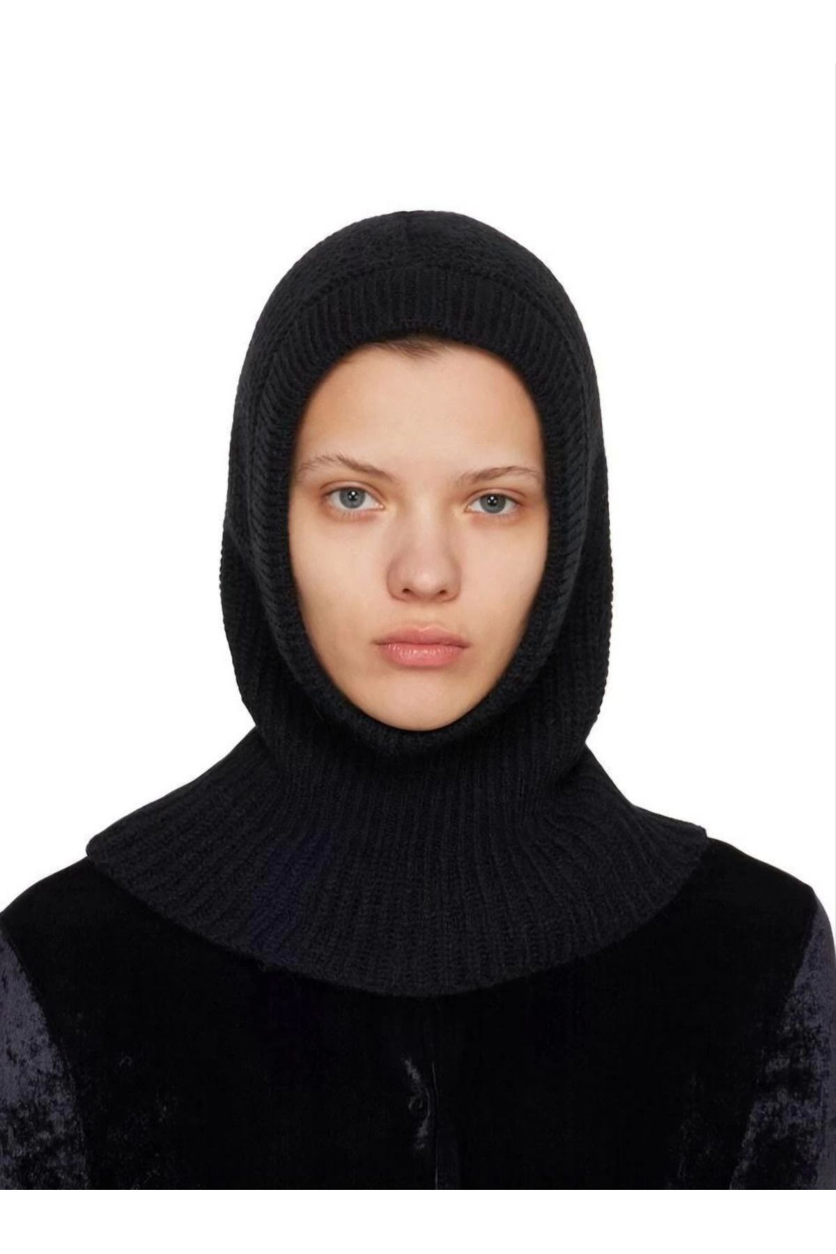Pink Stil Kışlık Tam Kalıp Boğazlı Dokuma Triko Bere - Siyah