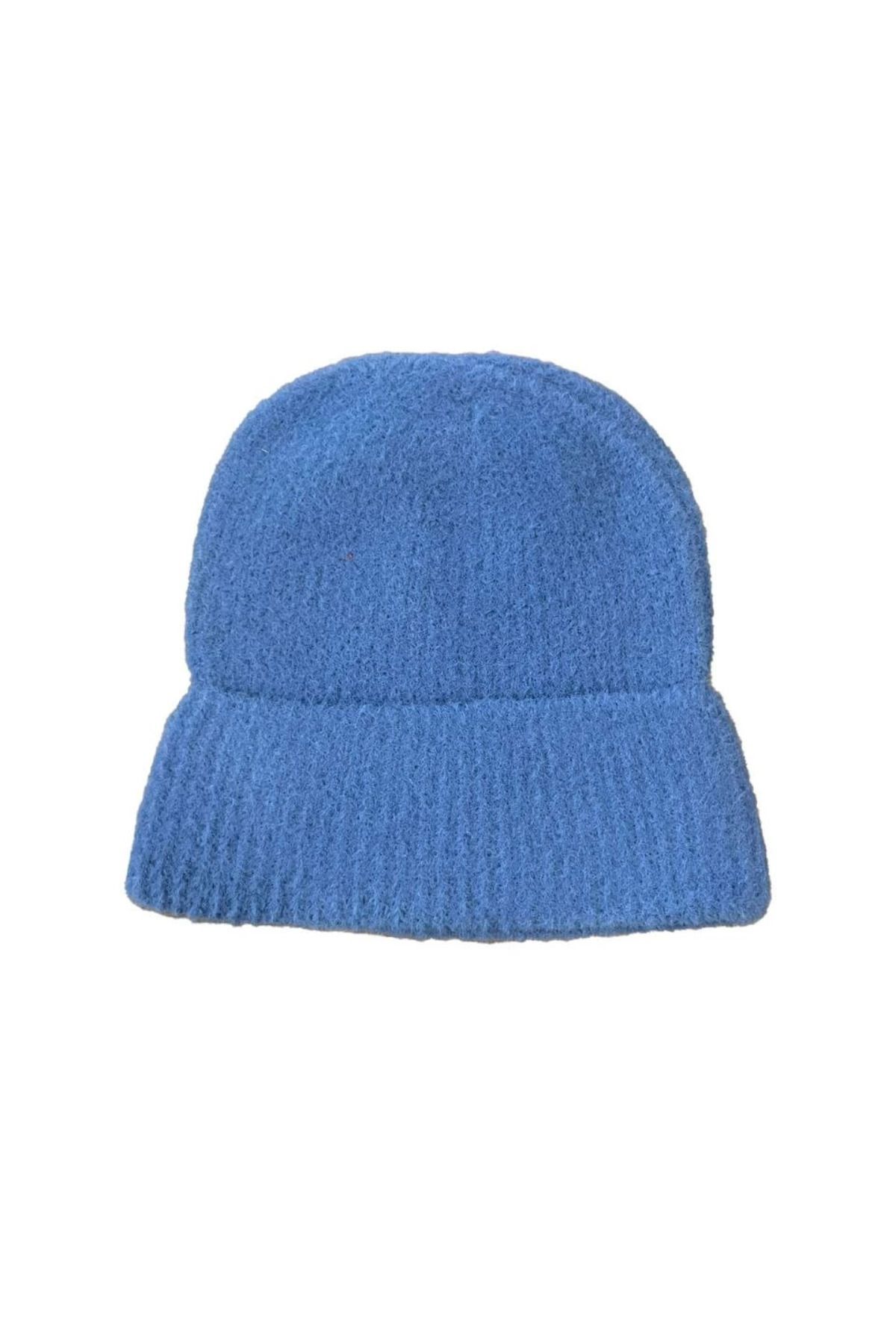 Pink Stil Unisex Tam Kalıp İnce Sakallı Triko Bere - Indigo