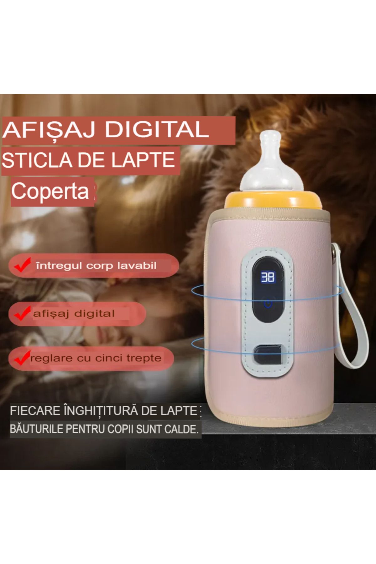 OEM-Arvada Baby Comfort portable bottle warmer, with USB charging, silicone handle 9