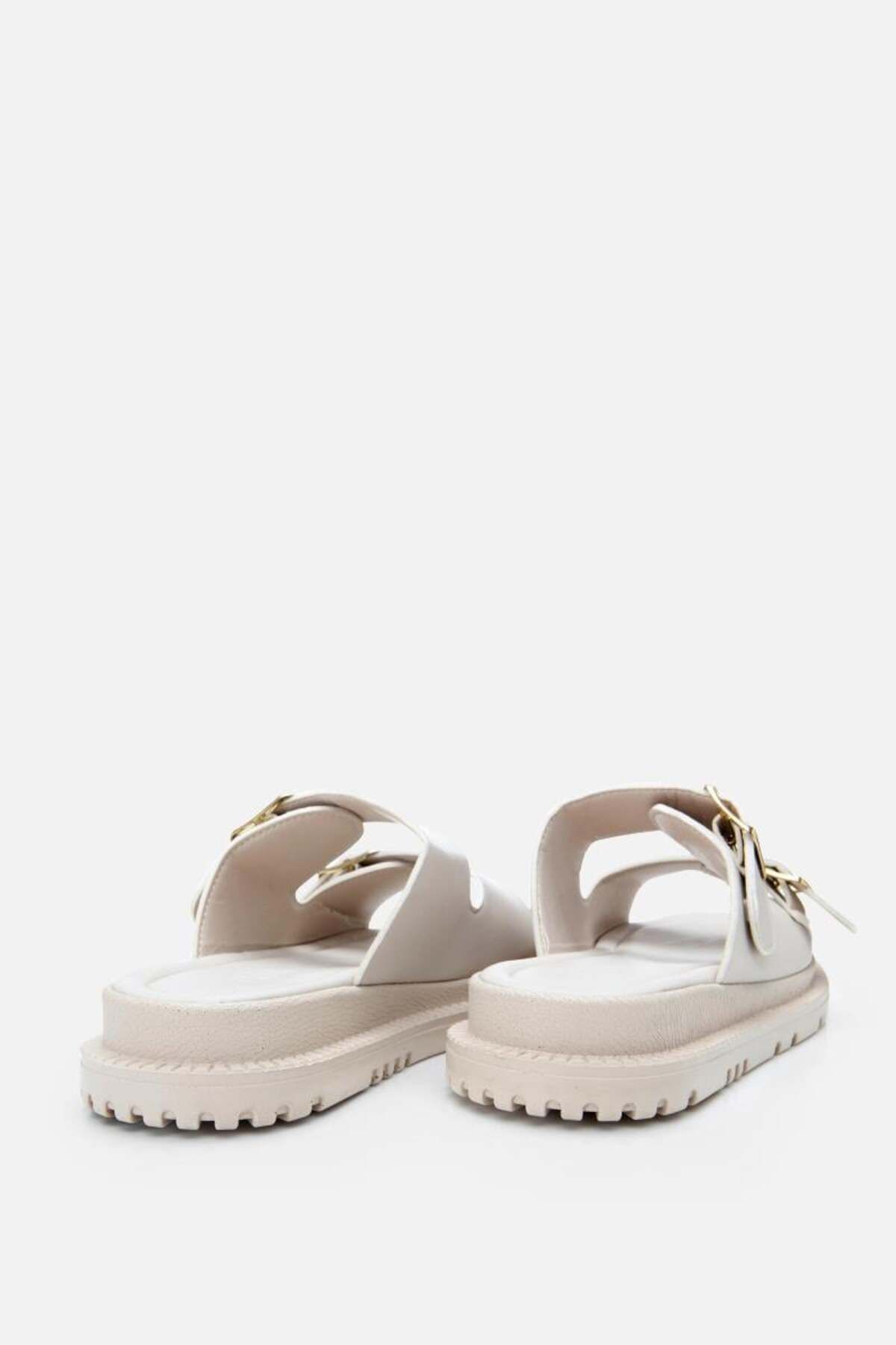 Yaya by Hotiç-Women's Beige Belted Flat Slippers 8