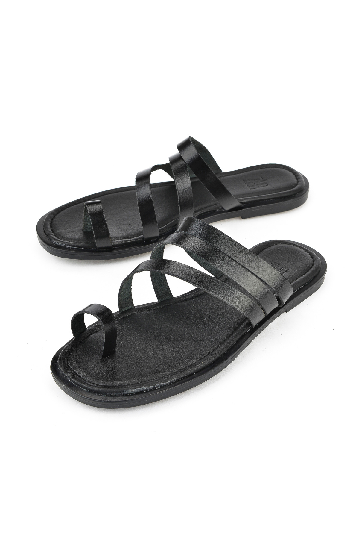Ziya-Women's Hat Leather Slippers Black 1511010 Z1018 5