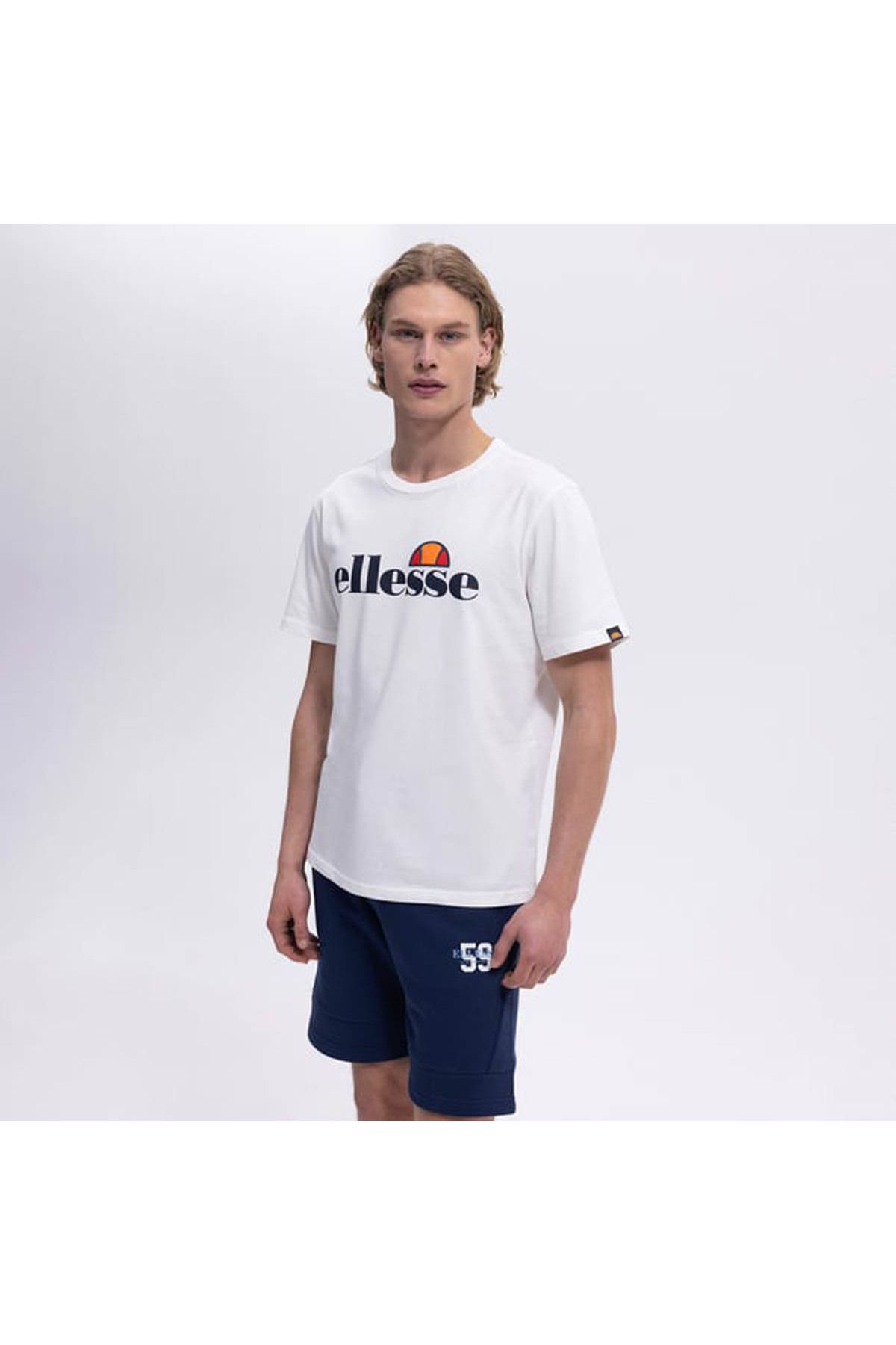 Ellesse-Ανδρικό γραφικό μπλουζάκι λευκό ανδρικό μπλουζάκι EM459 4