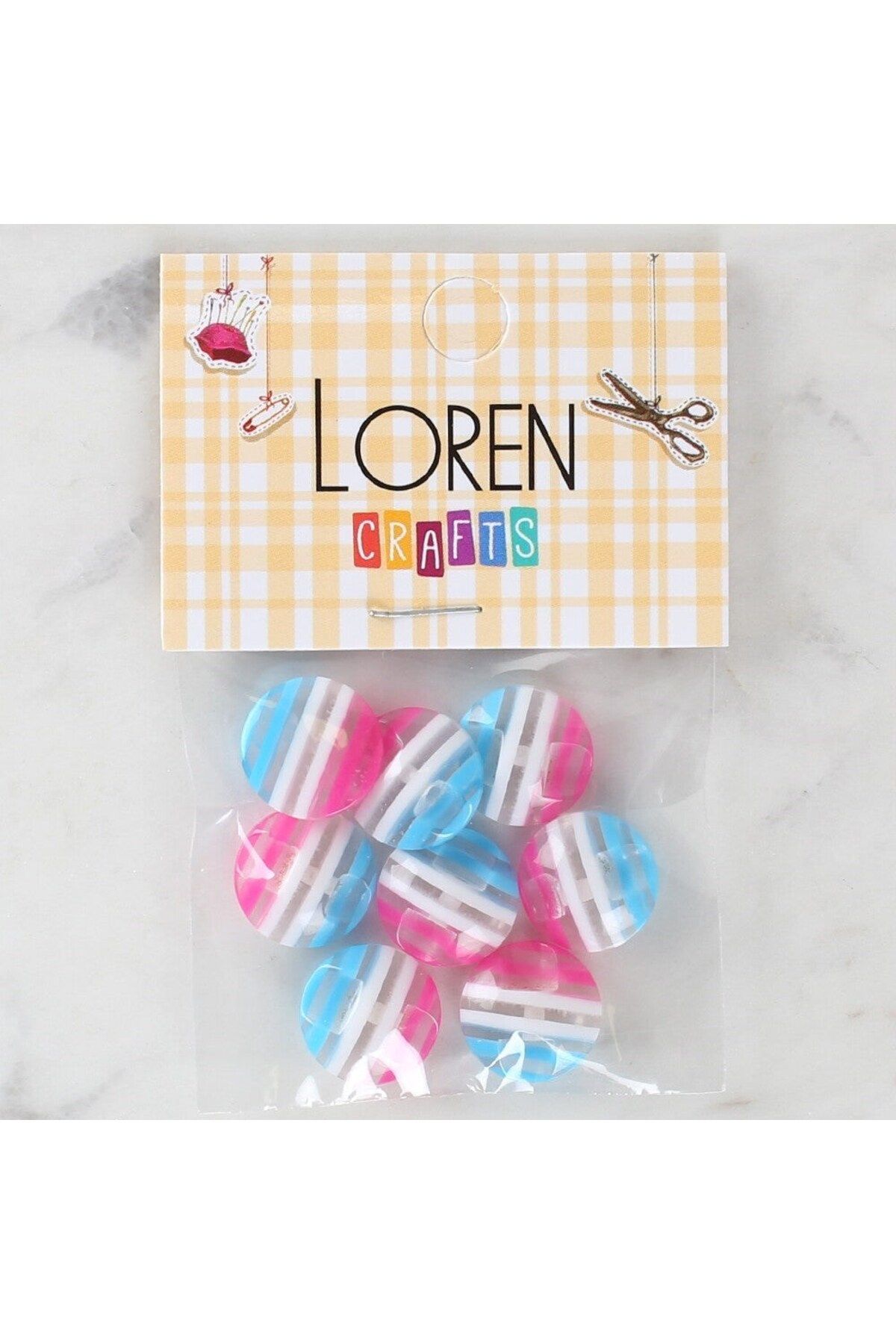 MBB ETİCARET Loren Crafts 8'li Desenli Düğme - 1093