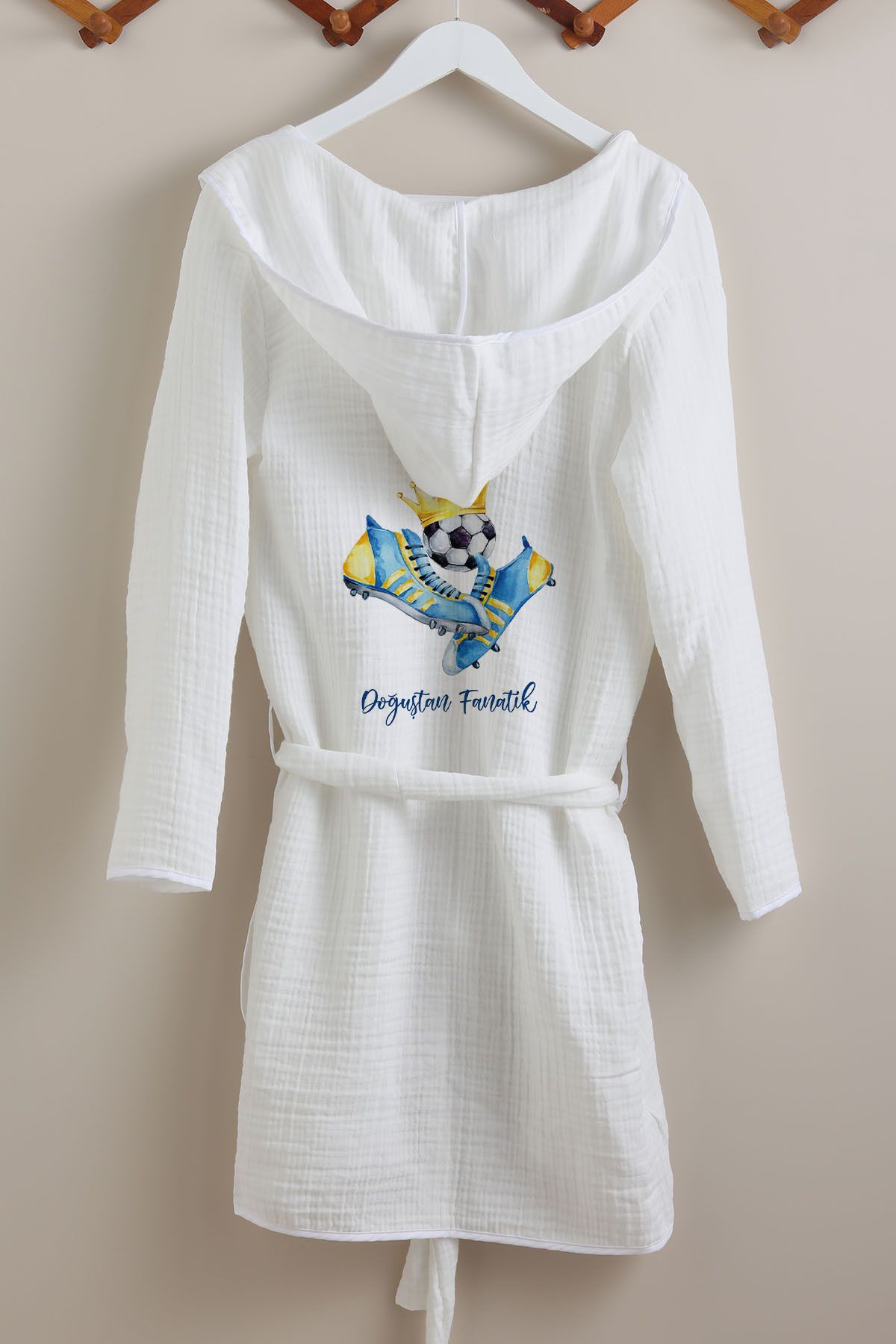 Tuğba Kuğu 4 Kat Müslin Bornoz - For Baby Serisi - Sarı Lacivert