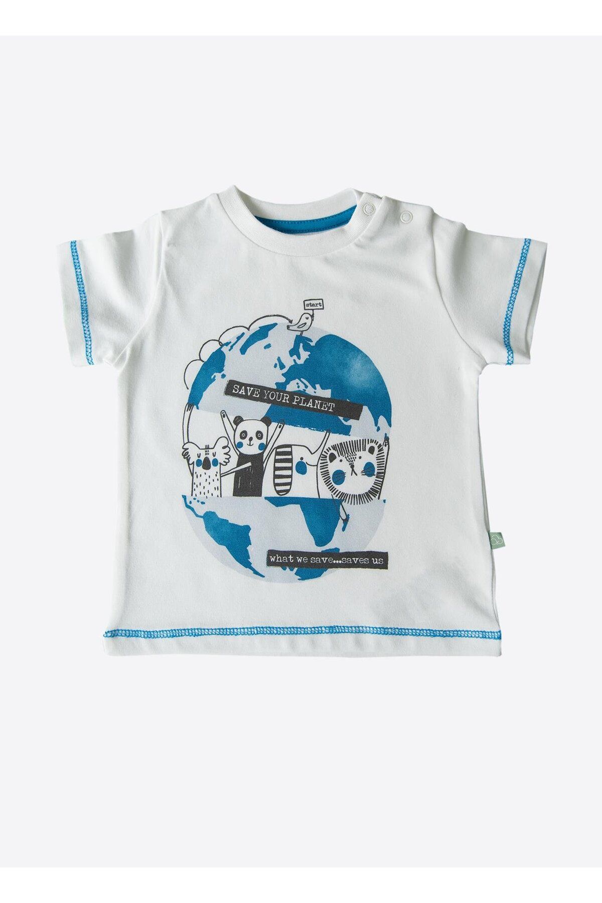 ست نوزاد آبی مردانه مجموعه 3 تایی Organic Save Your Planet kitikate