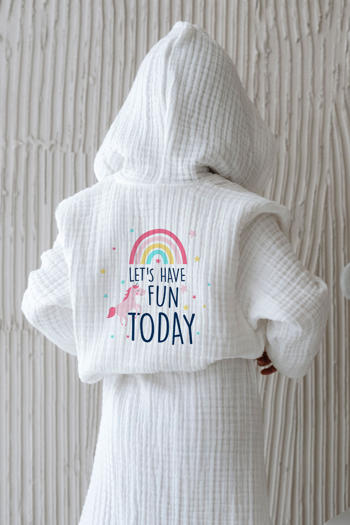 Tuğba Kuğu 4 Kat Müslin Bornoz - Pure Baby Serisi - Unicorn Fun fotoğrafı 4 (önizleme)