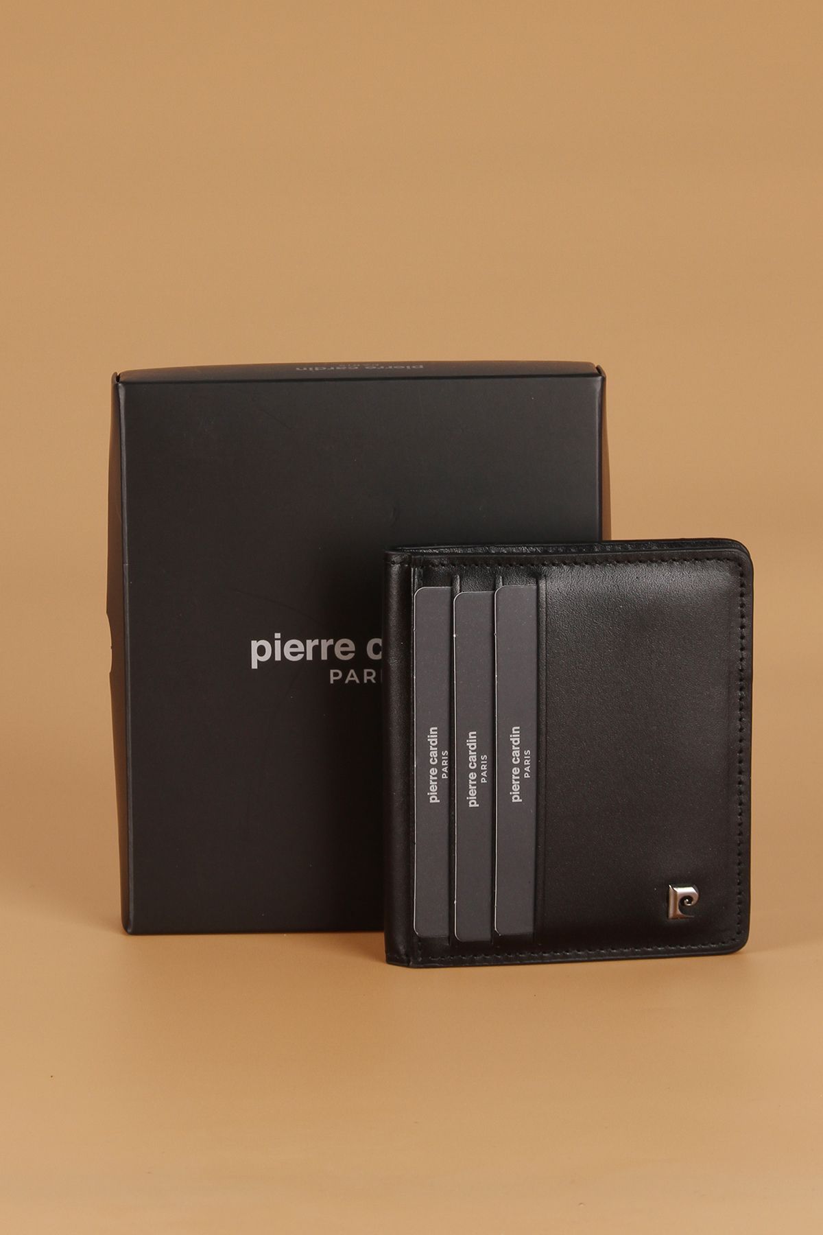 جا کارتی کیف پول مردانه 206 چرم اصل آنالین مشکی Pierre Cardin