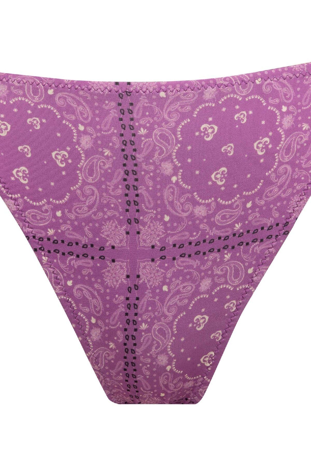 DeFacto-Regular Fit Shawl Pattern Bikini Bottom-Fall in Love C3177Ax24Sm 3