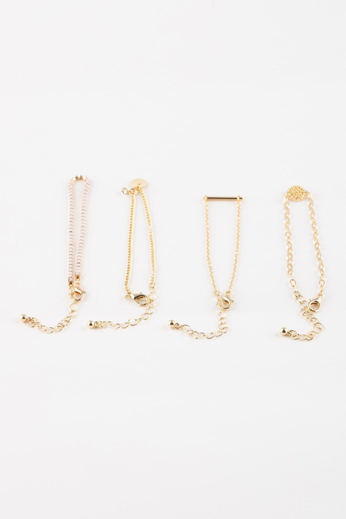 DeFacto-Goldfarbenes 4-teiliges Damenarmband-Set – C8136axns 5