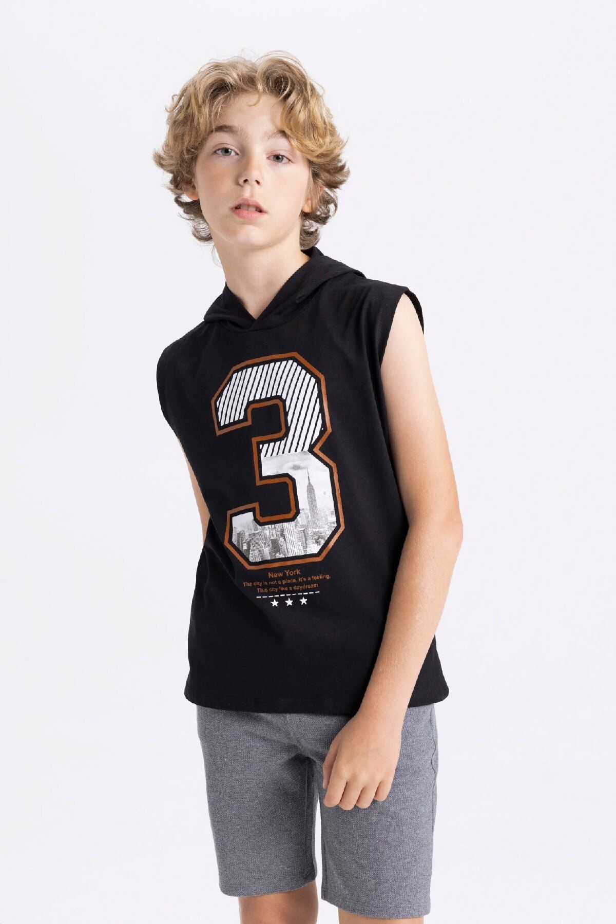 DeFacto-Boy's Undershirt - Hooded and Printed, C5102A824Sm 3