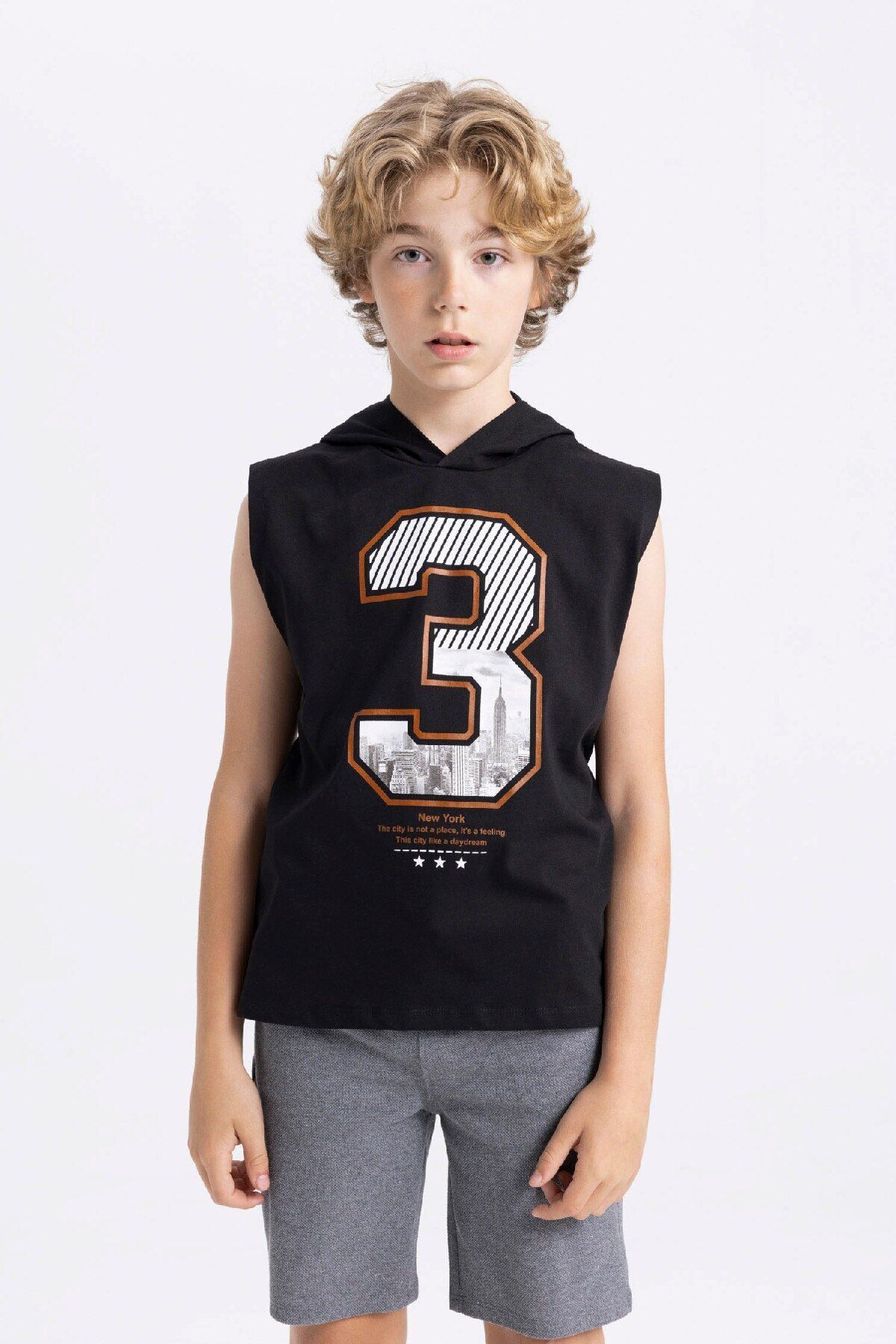 DeFacto-Boy's Undershirt - Hooded and Printed, C5102A824Sm 4
