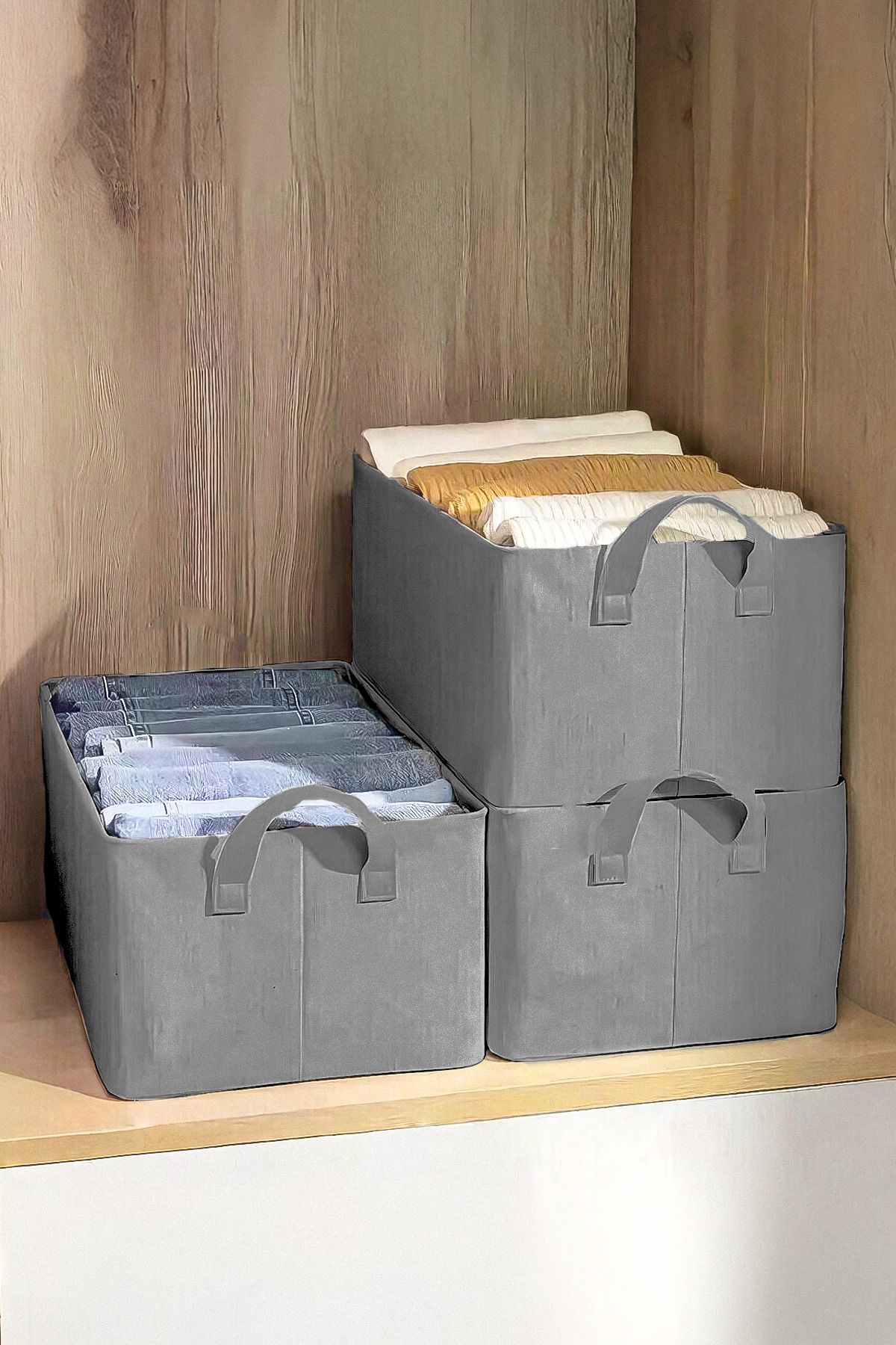 Sertil 4 Bucăți 45 Cm X 25 Cm X 20 Cm Cutie De Depozitare Pliabilă Pentru Îmbrăcăminte Din Carton Cutie De Depozitare În Dulap - One Size