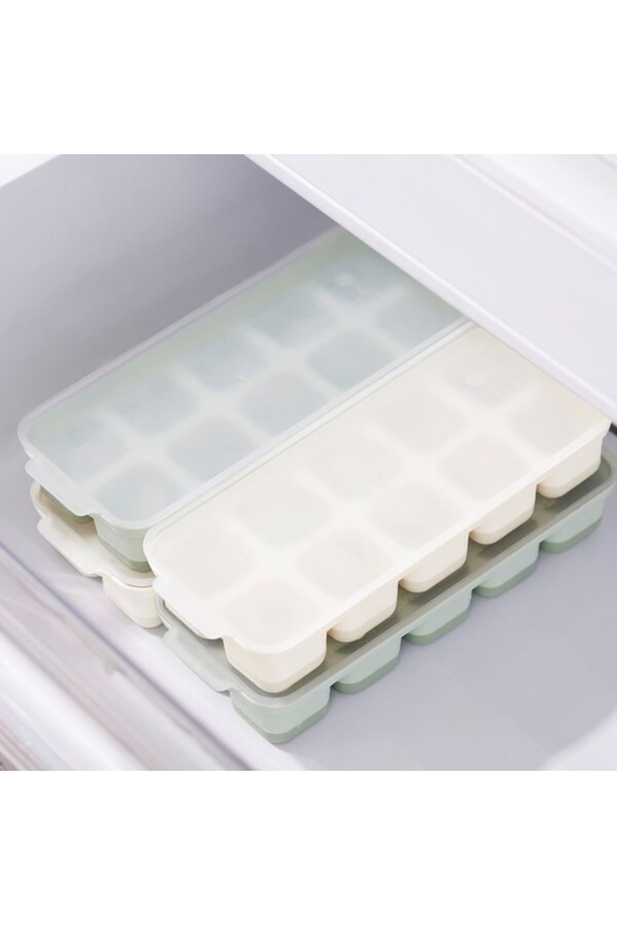 IKEA-SPJUTROCKA Ice Cube Tray with Lid – Mixed Colours | Stackable, Covered Tray for Clean 5