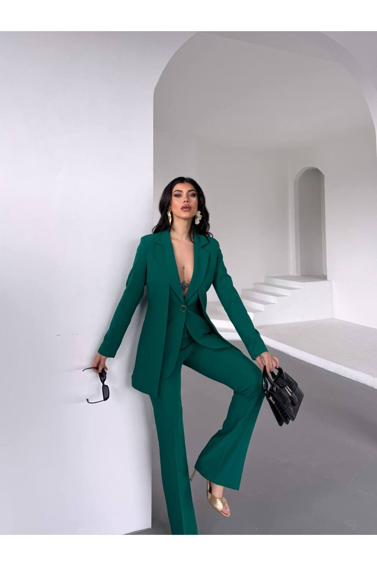 Veste de conception exclusive pour femme et costume premium taille haute - Görsel 3